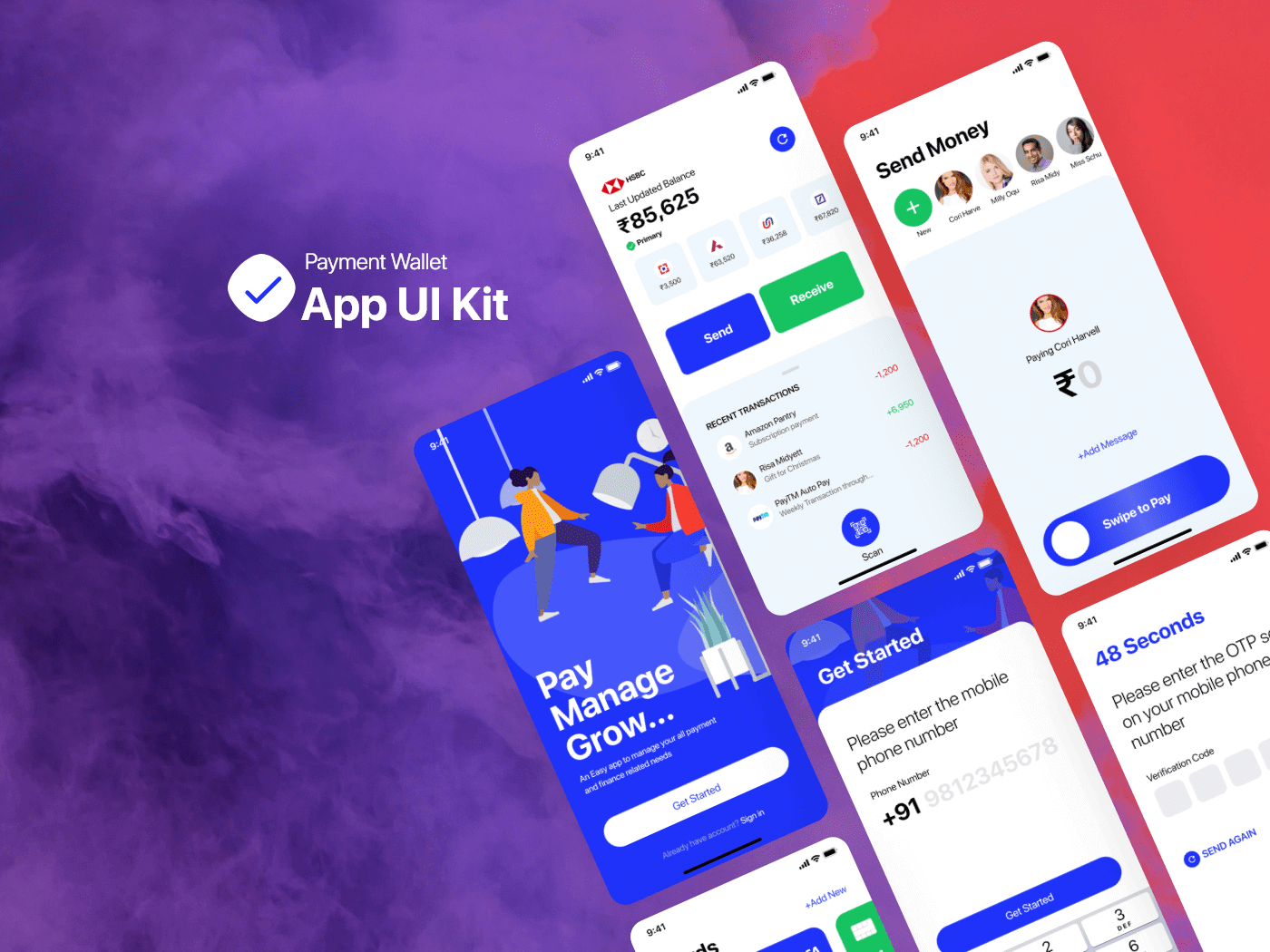Payment Wallet Mobile App UI Kit cover image