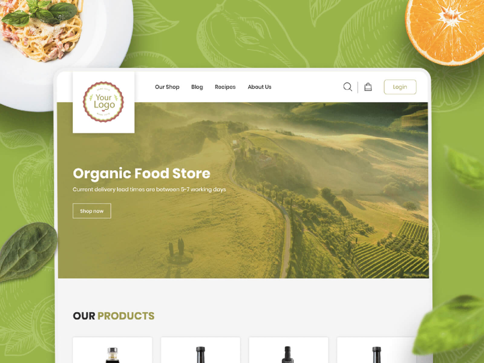 Organic Food Store Template | FREE Figma cover image