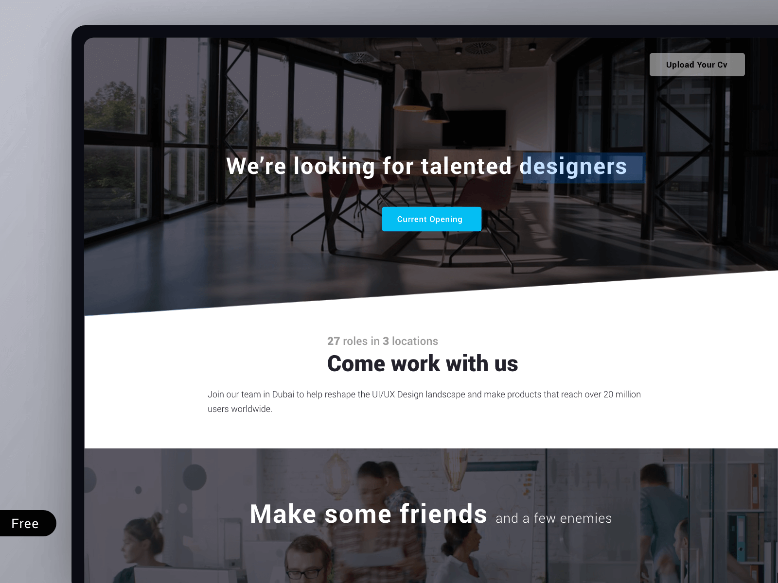 Career page design (FREE adobe XD Template) cover image