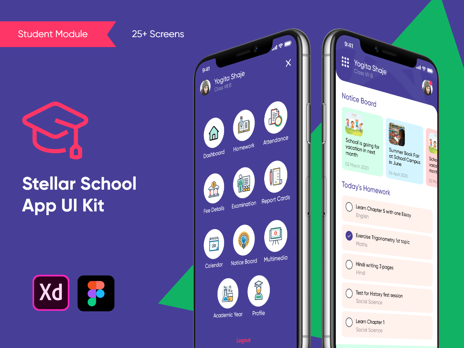 Stellar School App - Student UI Kit cover image