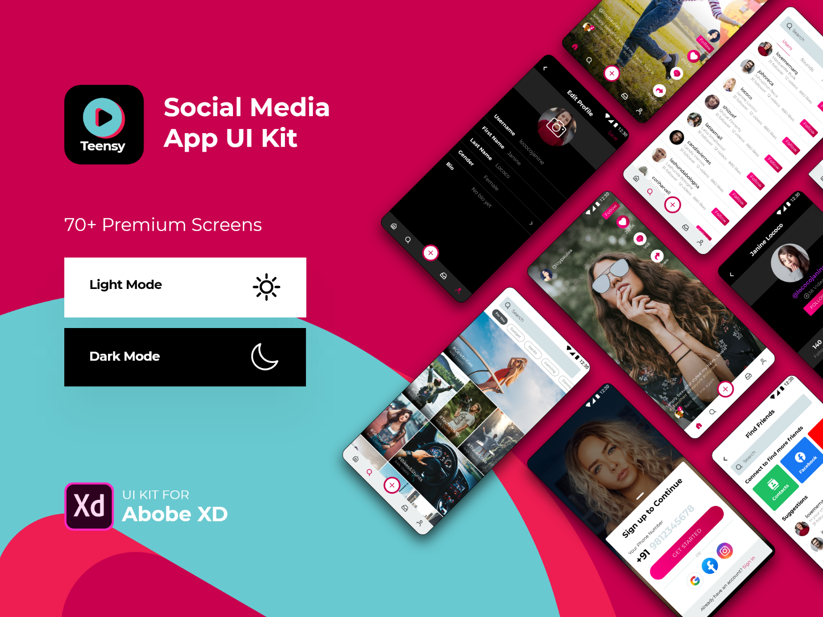 Teensy - Social Media App UI Kit cover image