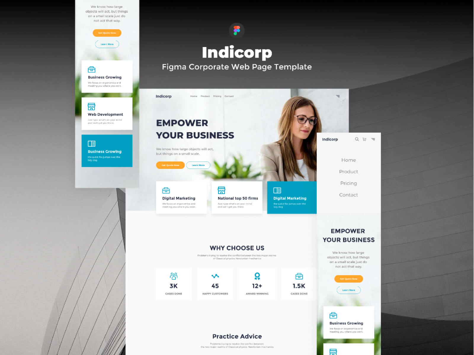 Indicorp - Figma Corporate Web Page Template cover image