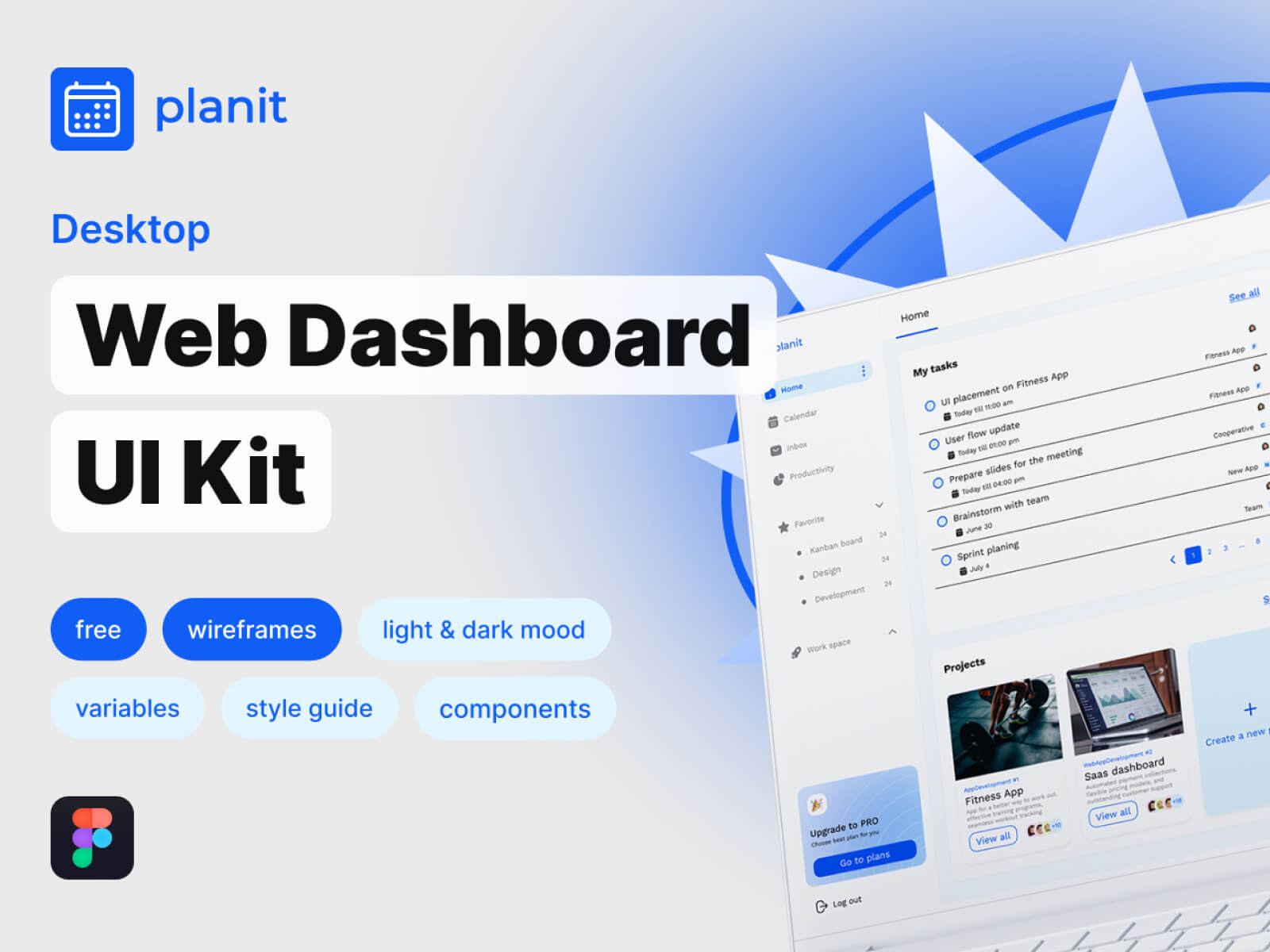 Plan It - Free Task & Project Management Dashboard UI Kit cover image