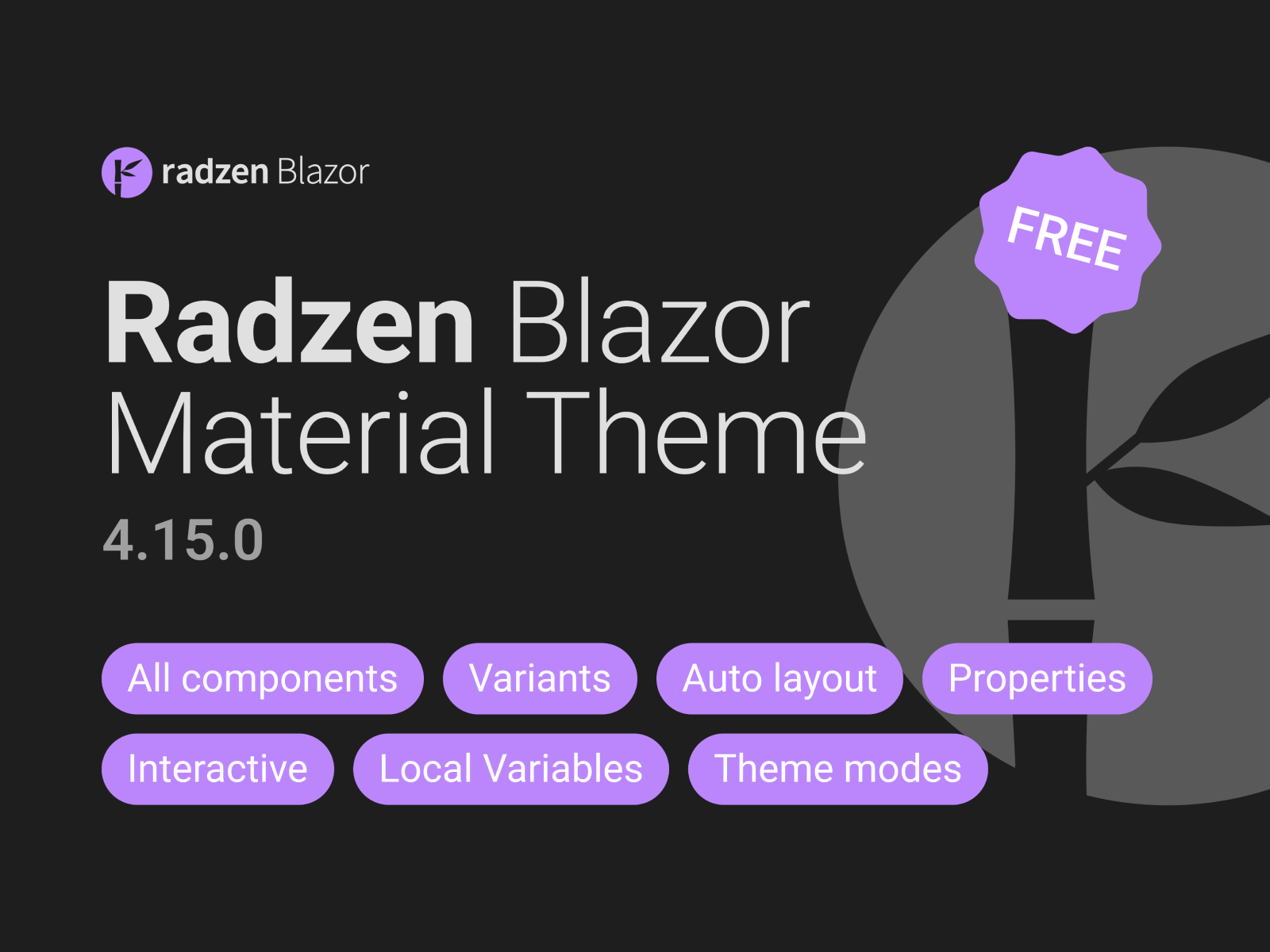 Radzen Blazor Material Theme UI kit cover image