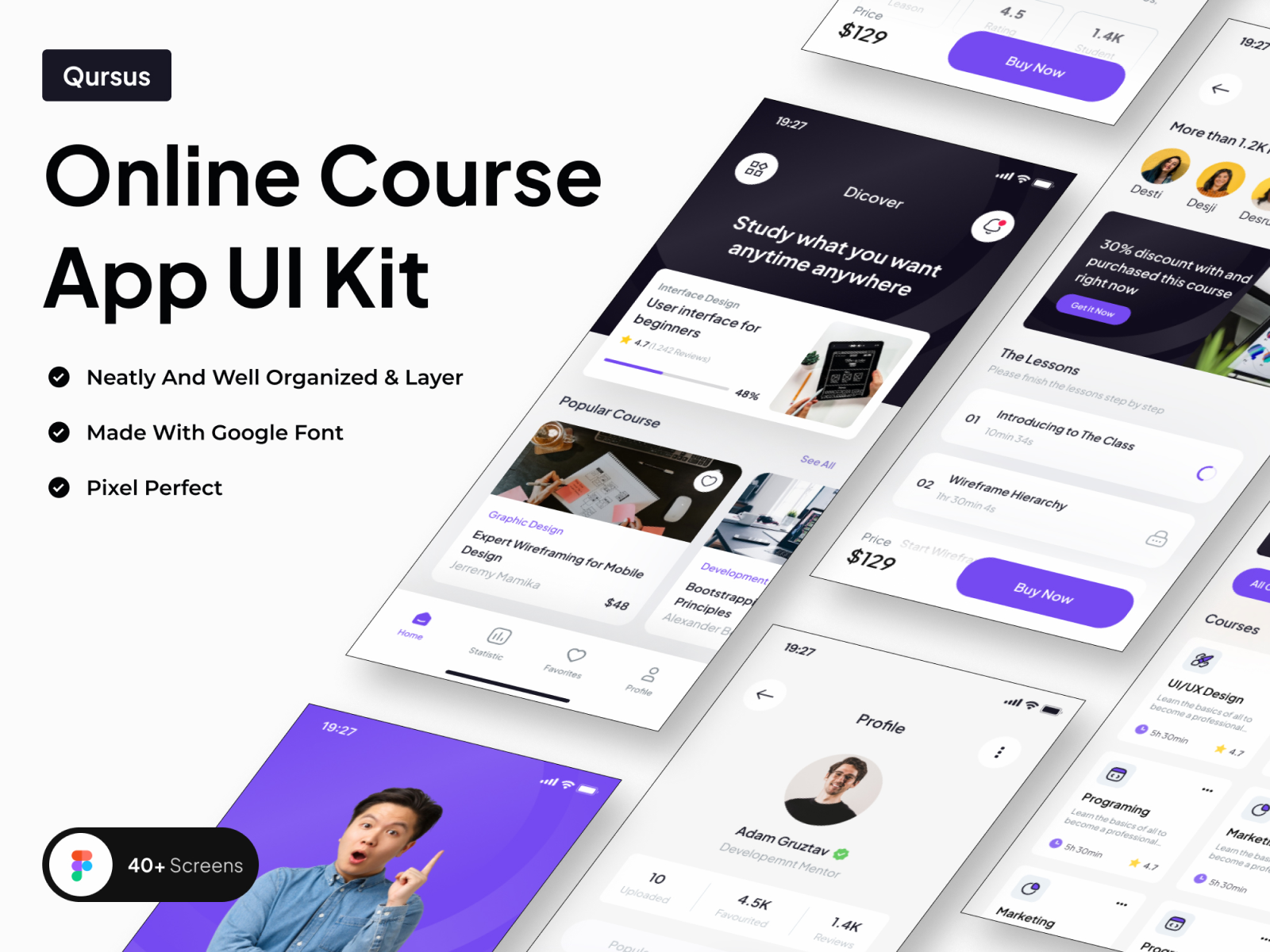 Qursus - Online Course App UI Kit cover image