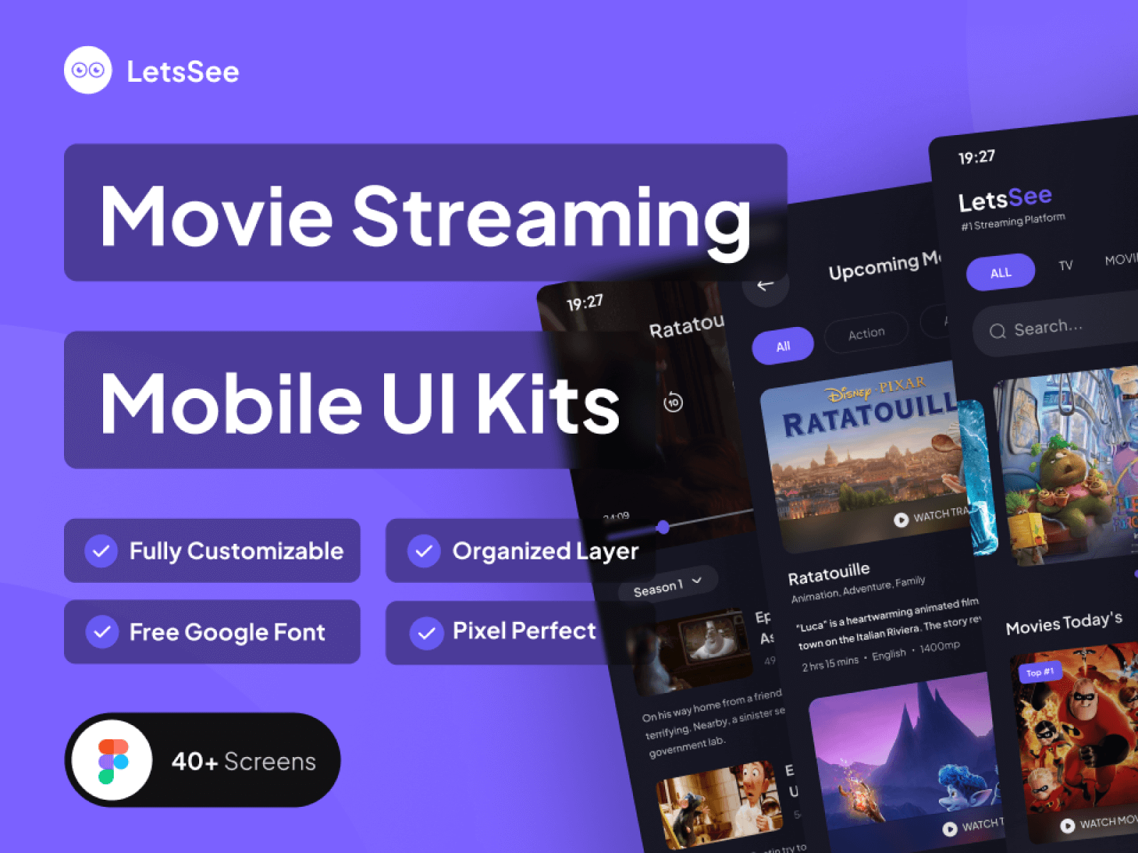 Lets See - Movie Streaming UI Kit cover image