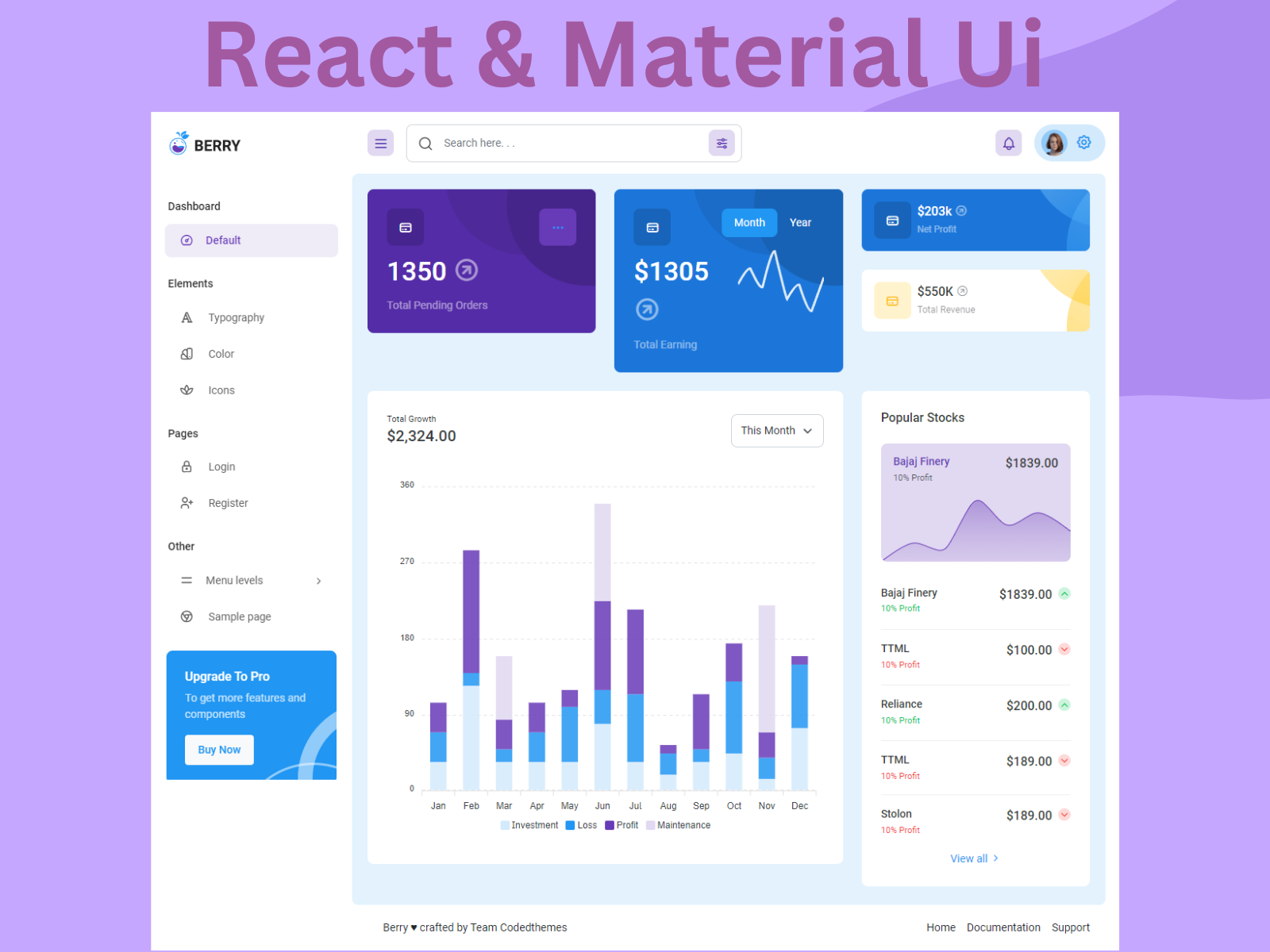 Berry MUI Free React Admin Dashboard cover image