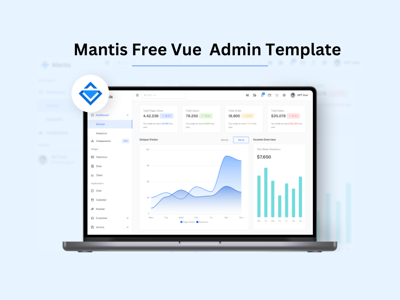 Mantis Free Vue Admin Template cover image