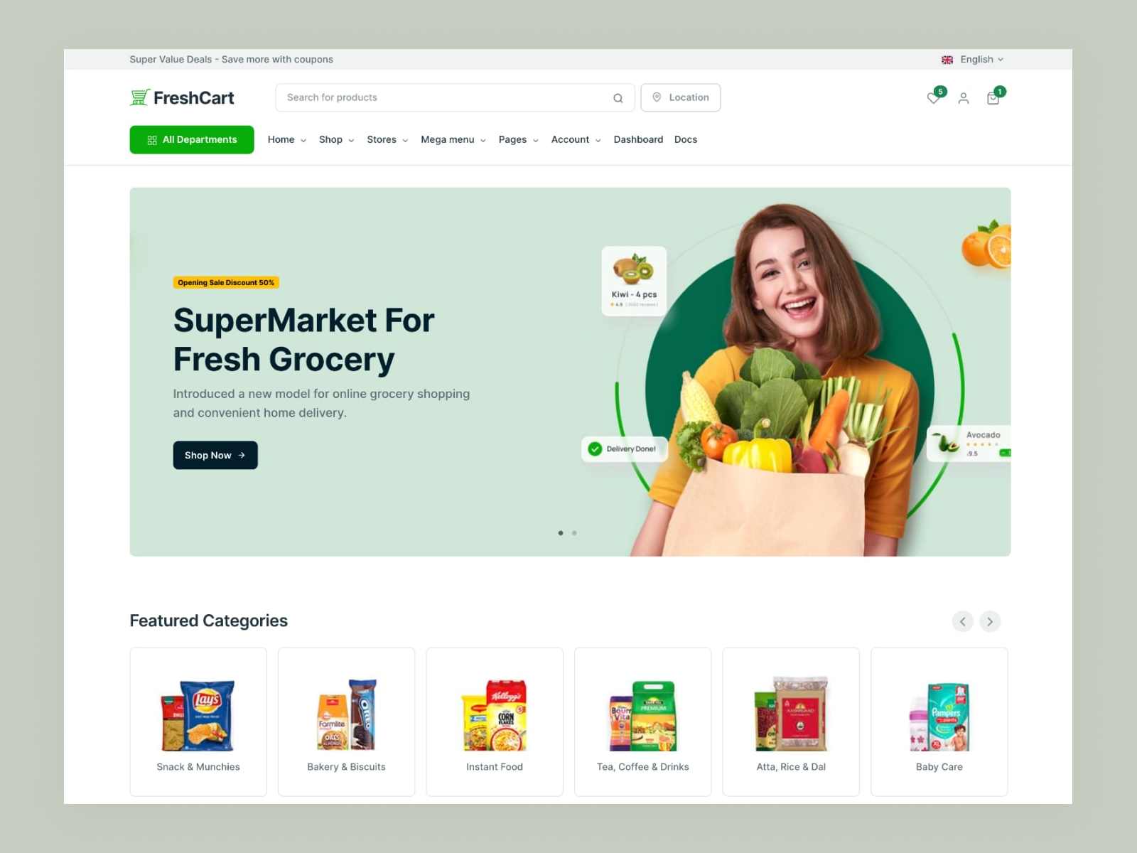 Freshcart Tailwindcss HTML Template cover image