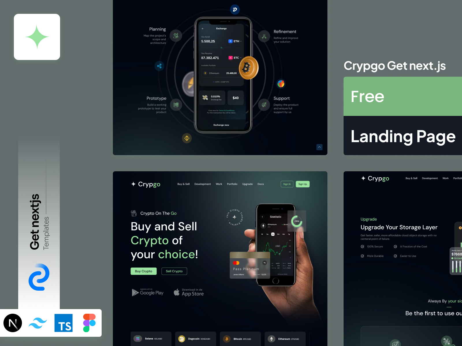 Crypgo Nextjs Tailwind Landing Page Template cover image