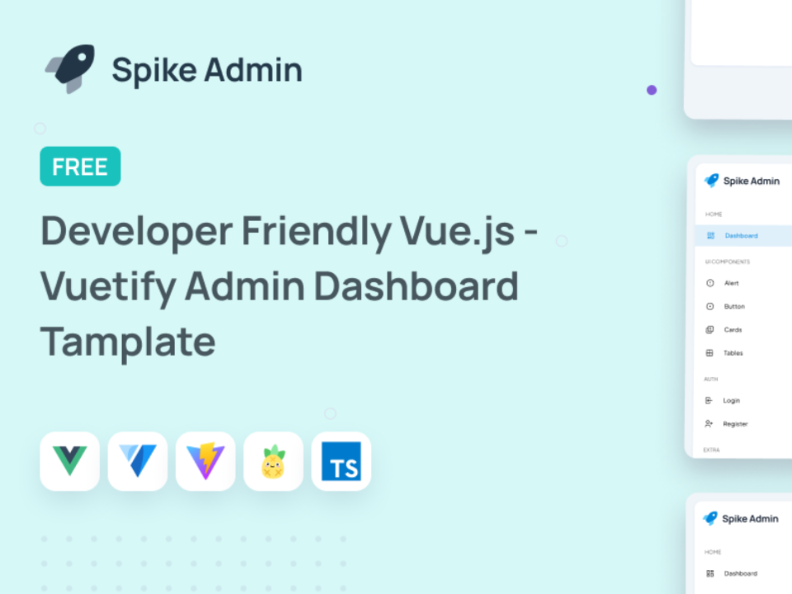Spike Free VueJs Admin Template cover image