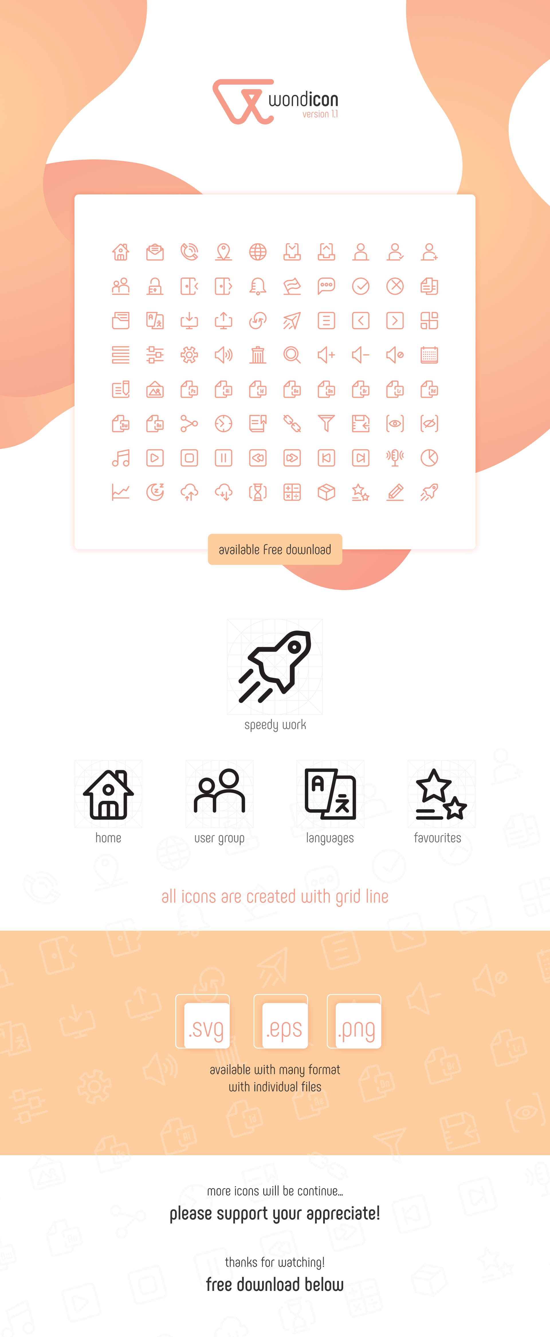 wondicon v1.1 - Free Icon Set presentation image