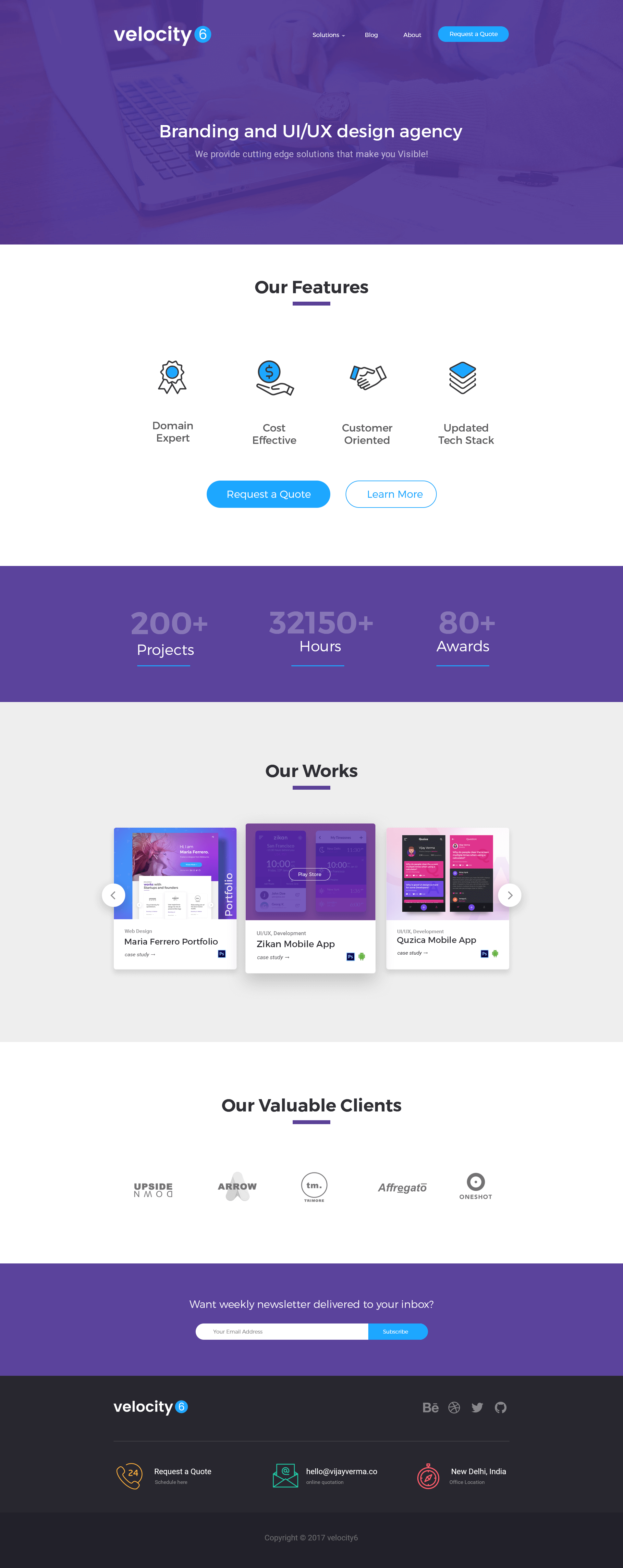Velocity 6 Landing Page presentation image