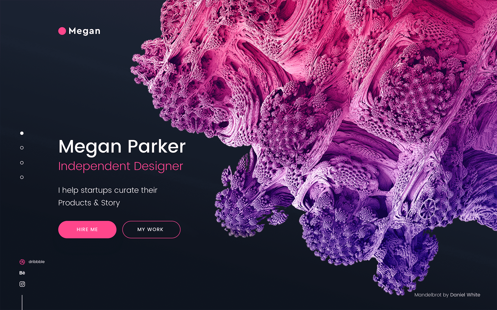 Megan Portfolio Landing Page presentation image