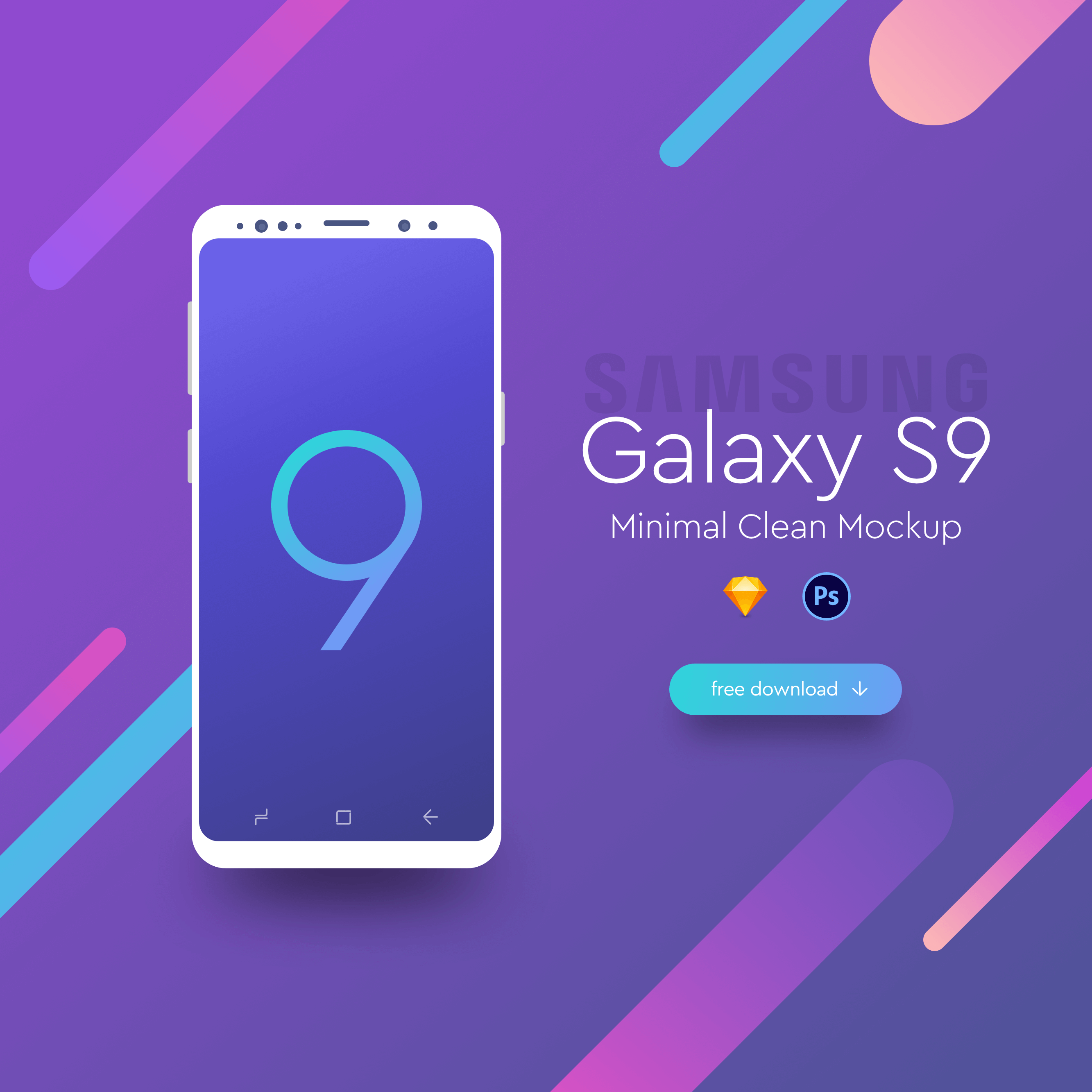 Galaxy S9 Minimal Clean Mockup presentation image