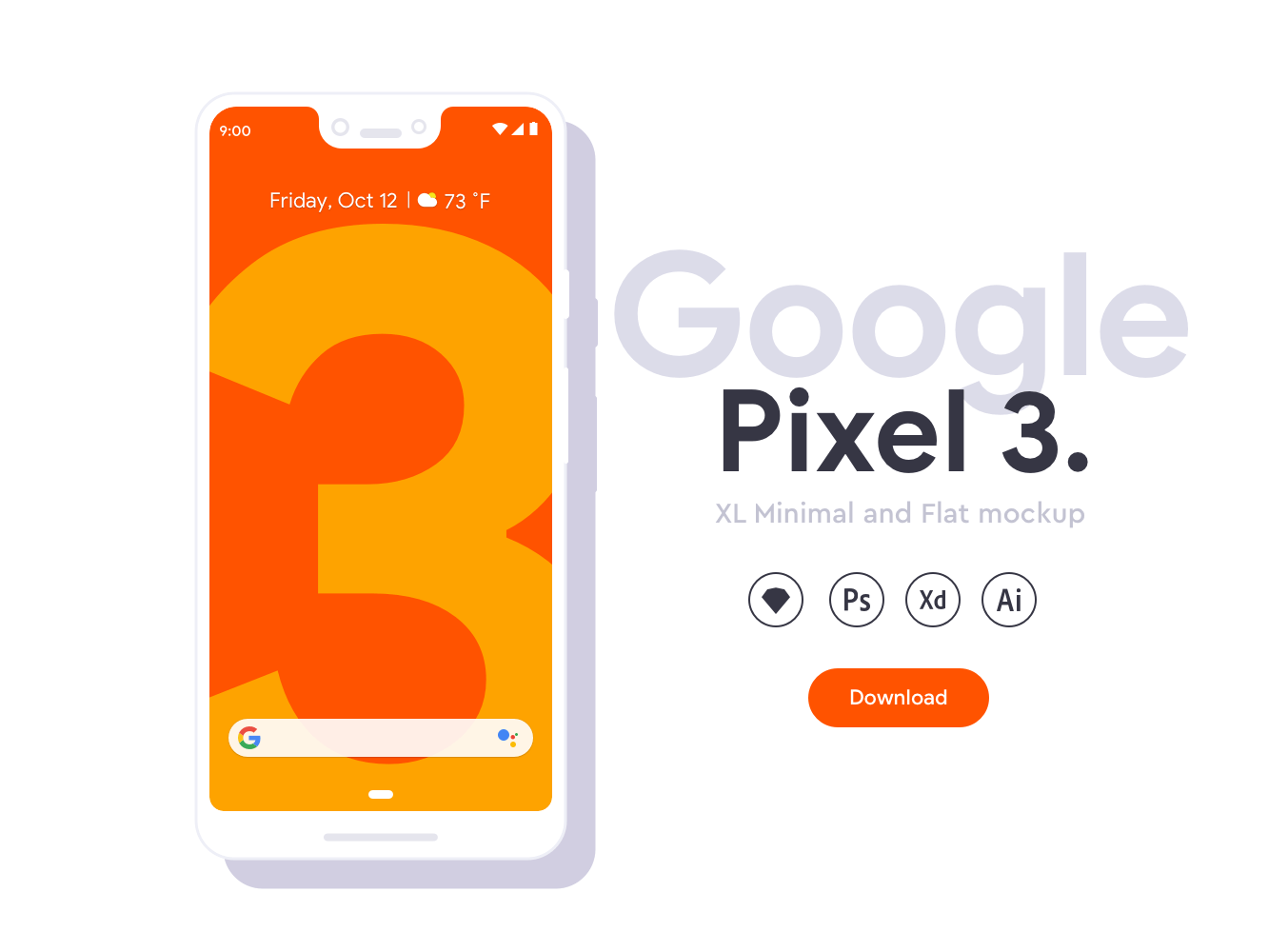 Pixel 3 XL mockup presentation image