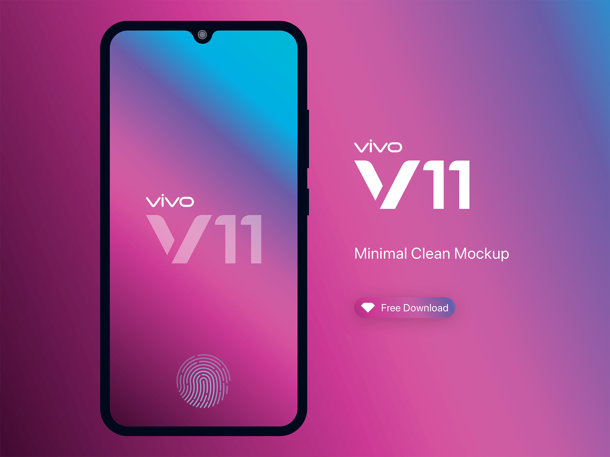 Vivo V11 Pro - Mobile Minimal mockups presentation image