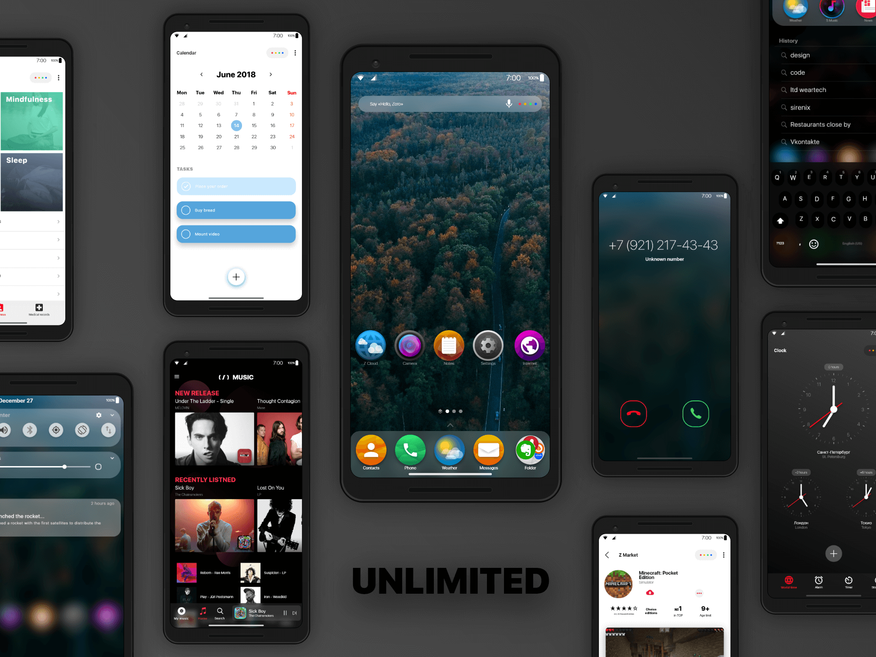 Zero X6 - mobile UI Kit presentation image