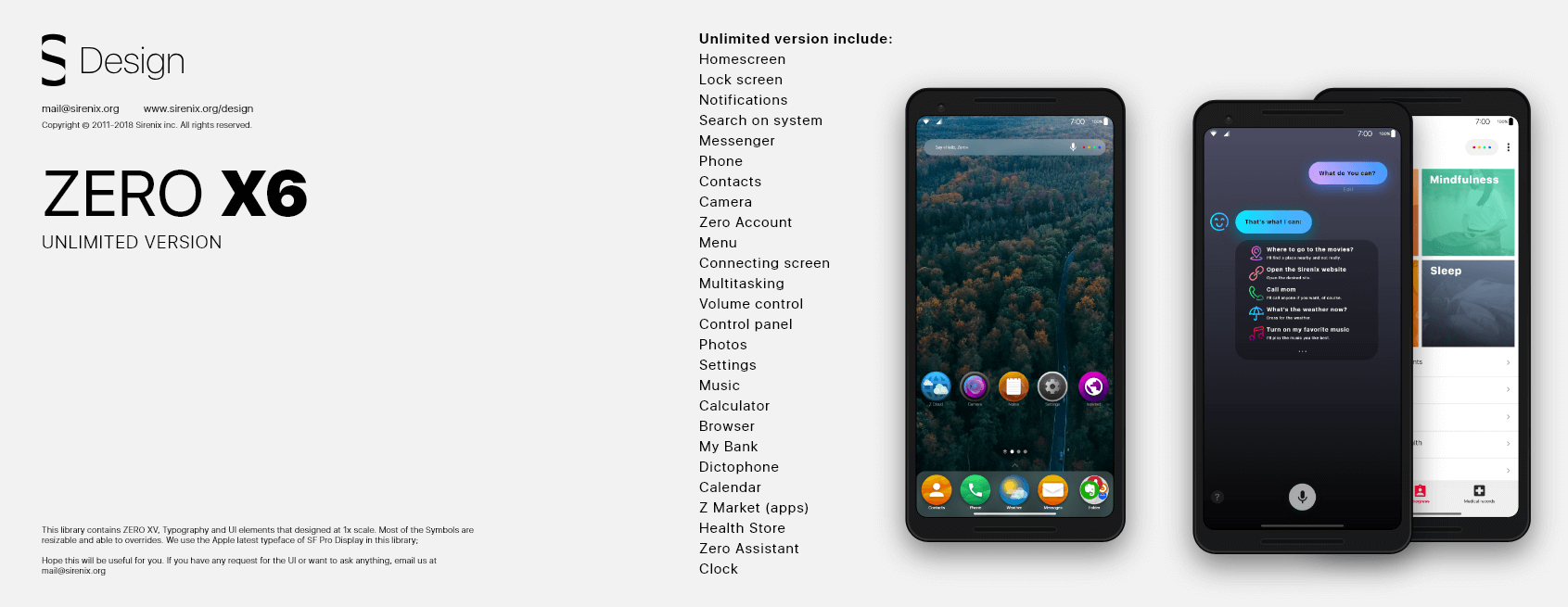 Zero X6 - mobile UI Kit presentation image