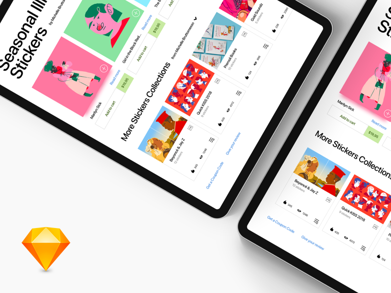 Stickers Shop App - new iPad Pro FREEBIE presentation image