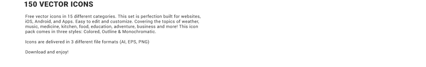 150 Free Vector Icons presentation image