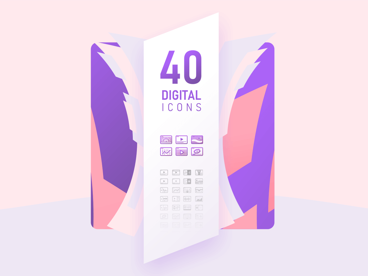 40 Digital Icons presentation image