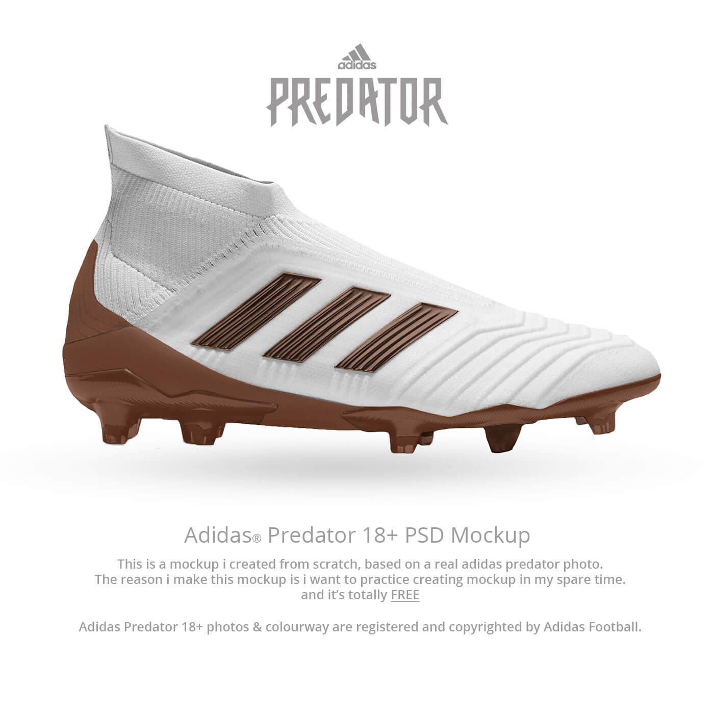 Adidas Predator 18+ FREE PSD Mockup presentation image