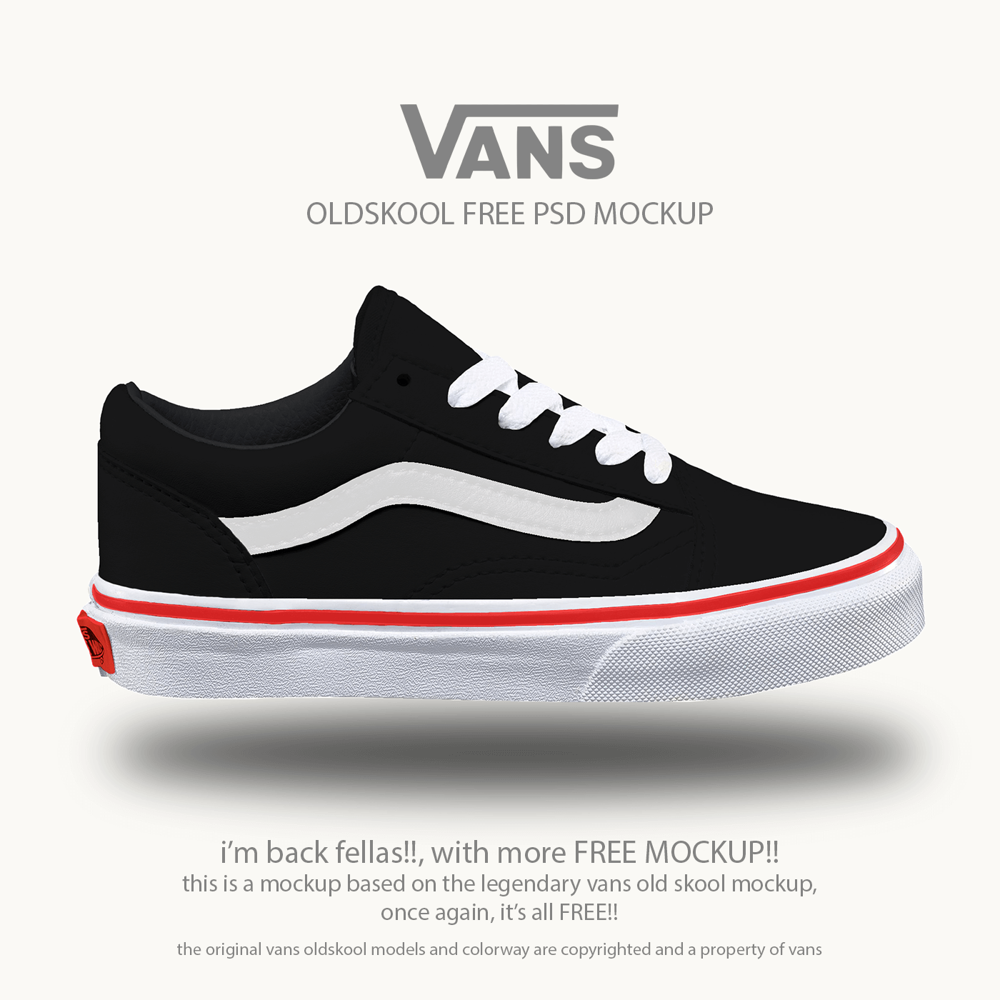 VANS™ oldskool FREE PSD MOCKUP presentation image