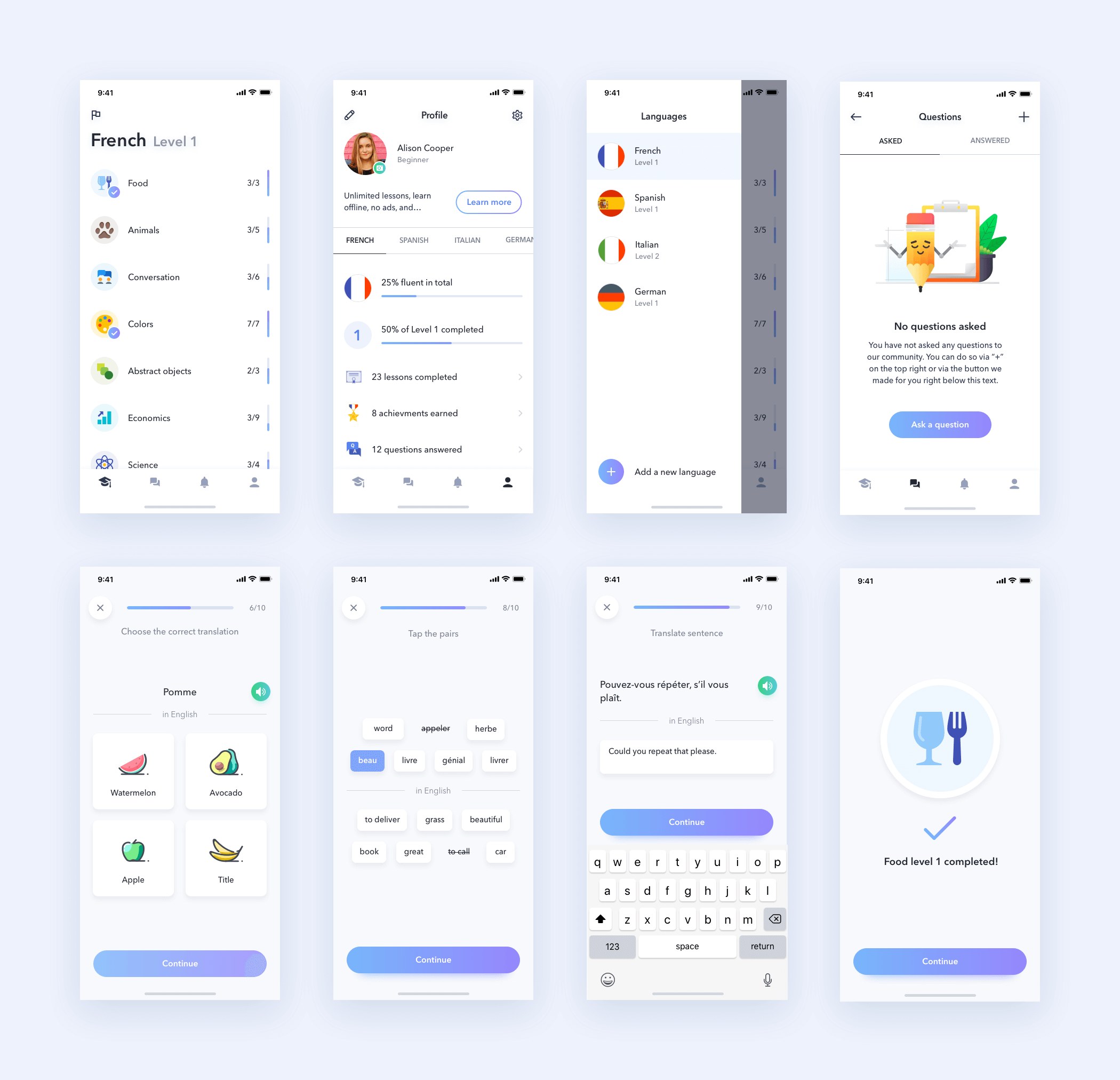 Language learning app freebie presentation image