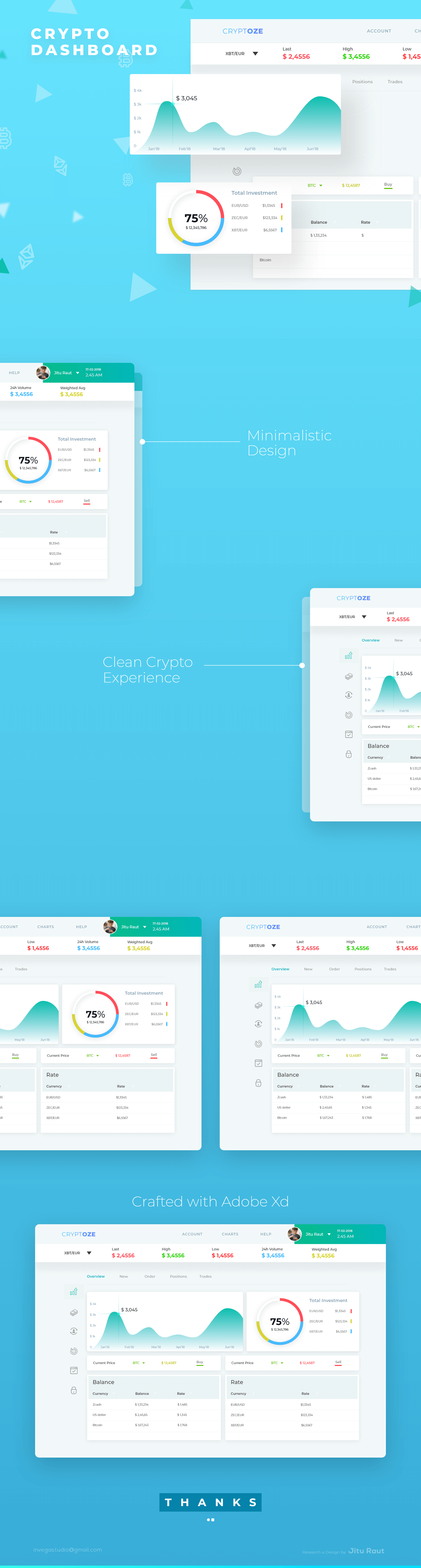 CryptOZE - Crypto Trade Dashboard Template presentation image