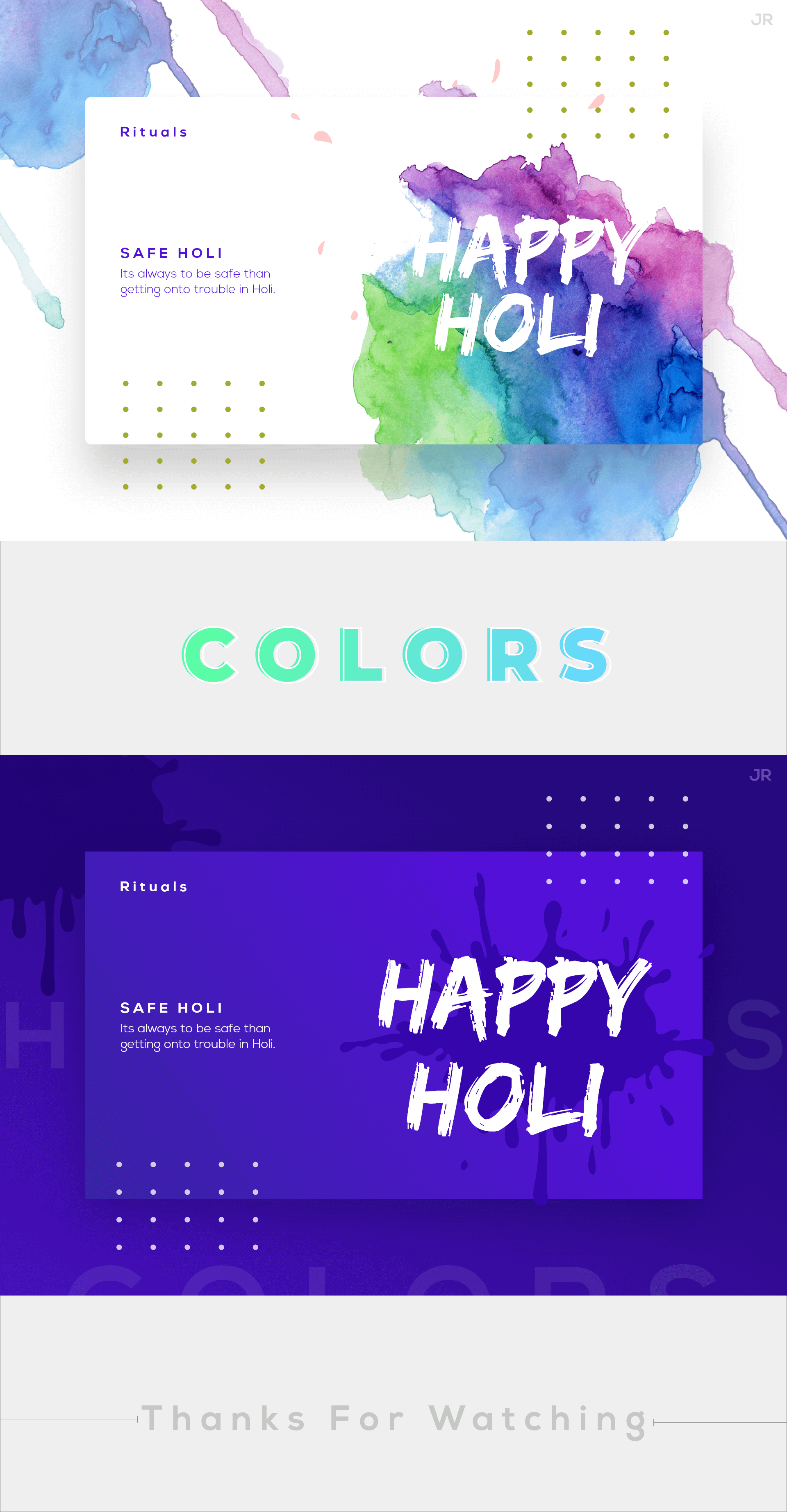HOLI Design In Modern UI Pattern - Free Template presentation image