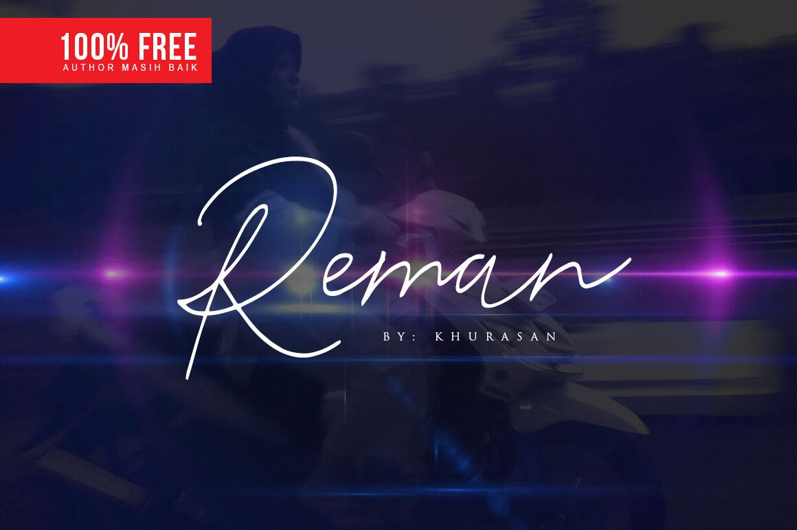 Reman Script Free Font presentation image