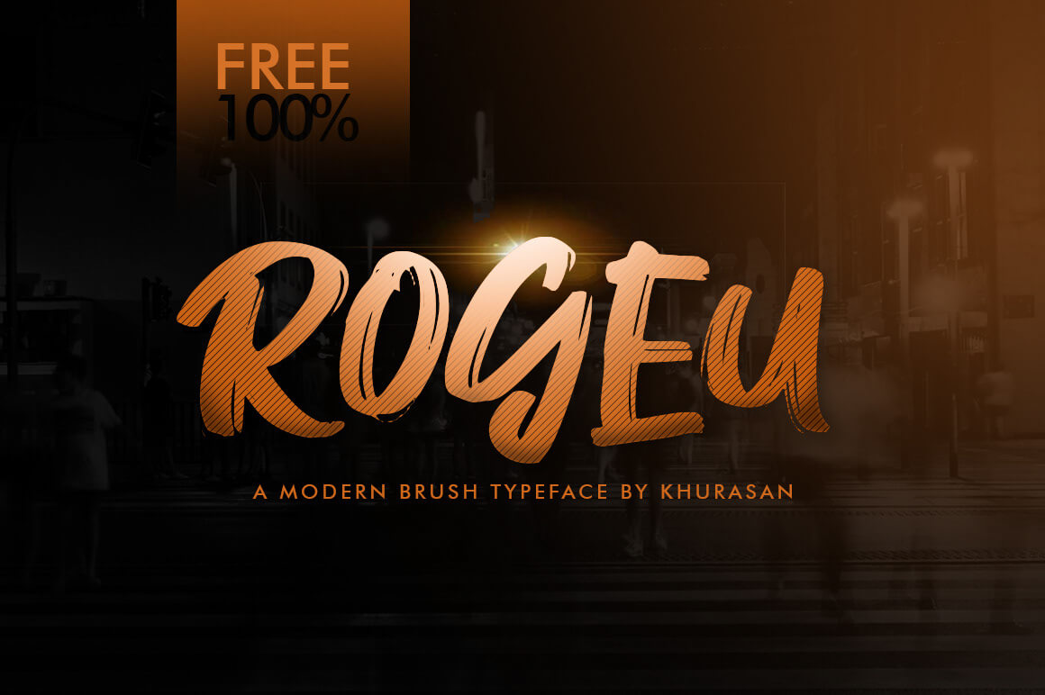 Rogeu Brush Font presentation image
