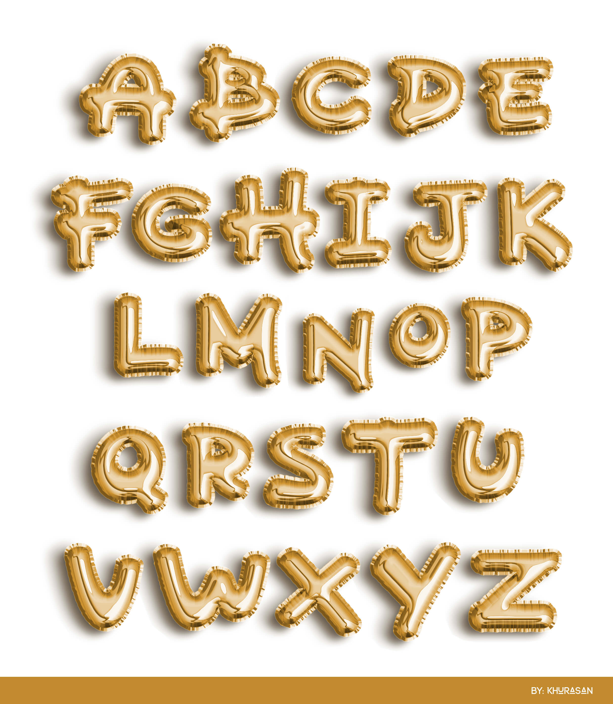 Golden Alphabet Balloon Foils  presentation image