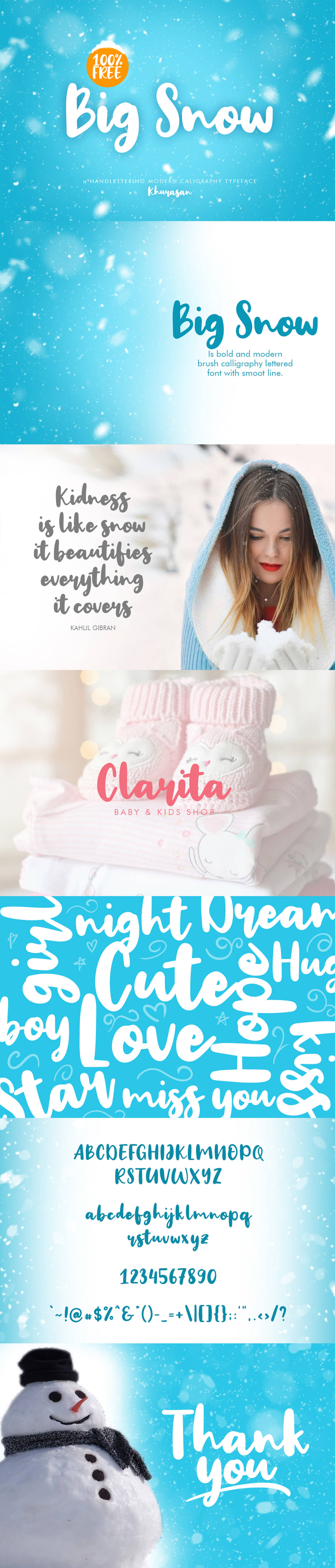 Big Snow Free Font presentation image