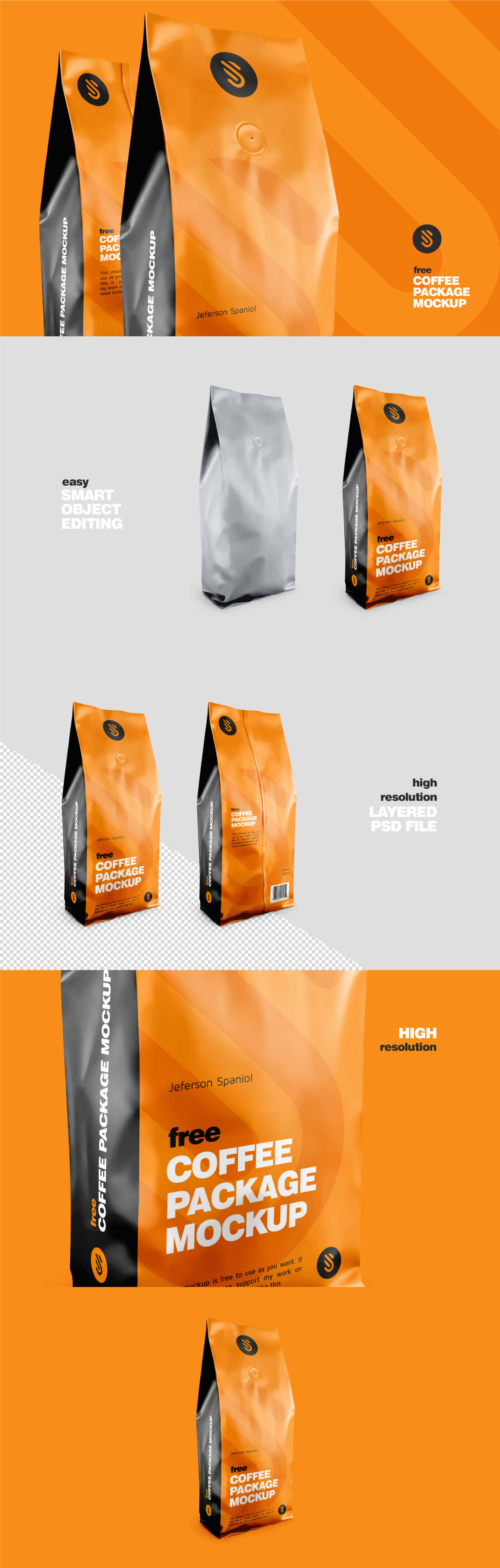 Free Coffee Package Mockup presentation image