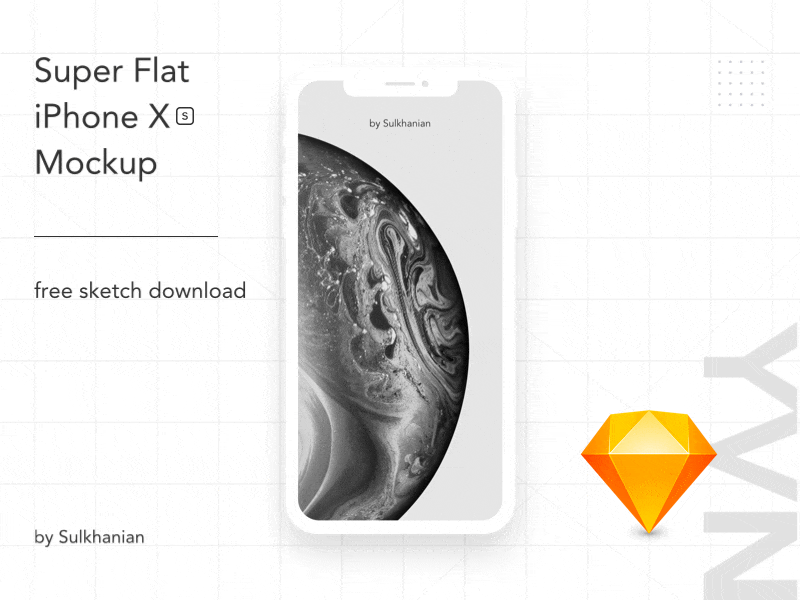 Free iPhone XS Super Flat Mockup presentation image