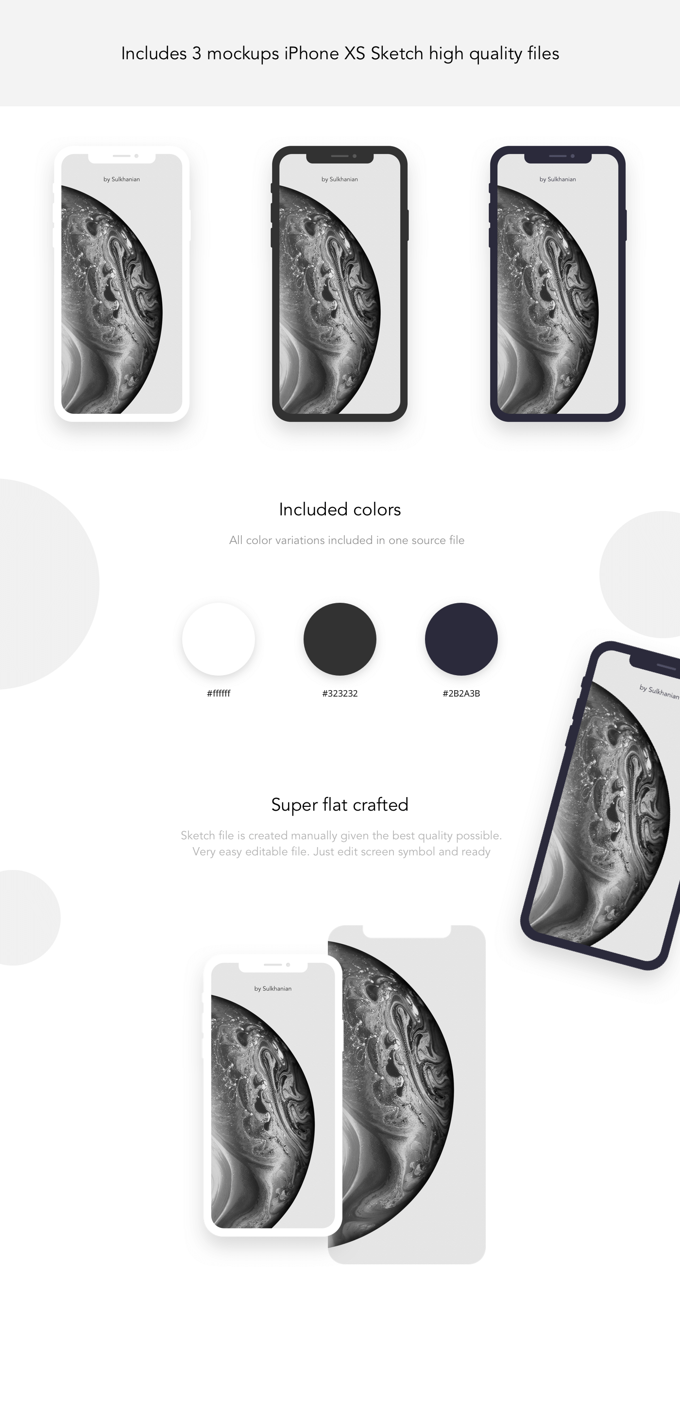 Free iPhone XS Super Flat Mockup presentation image