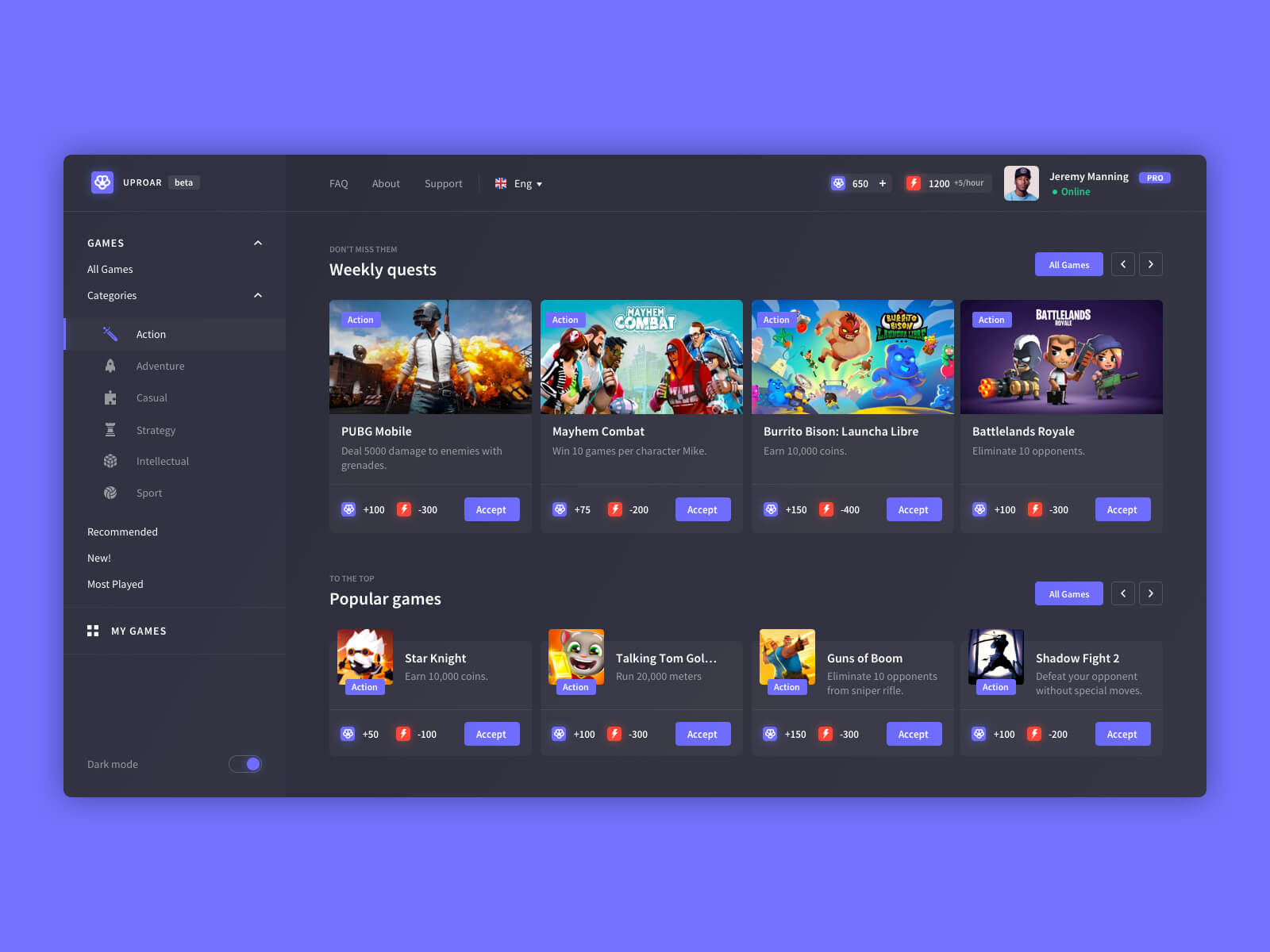 Dashboard - Uproar presentation image