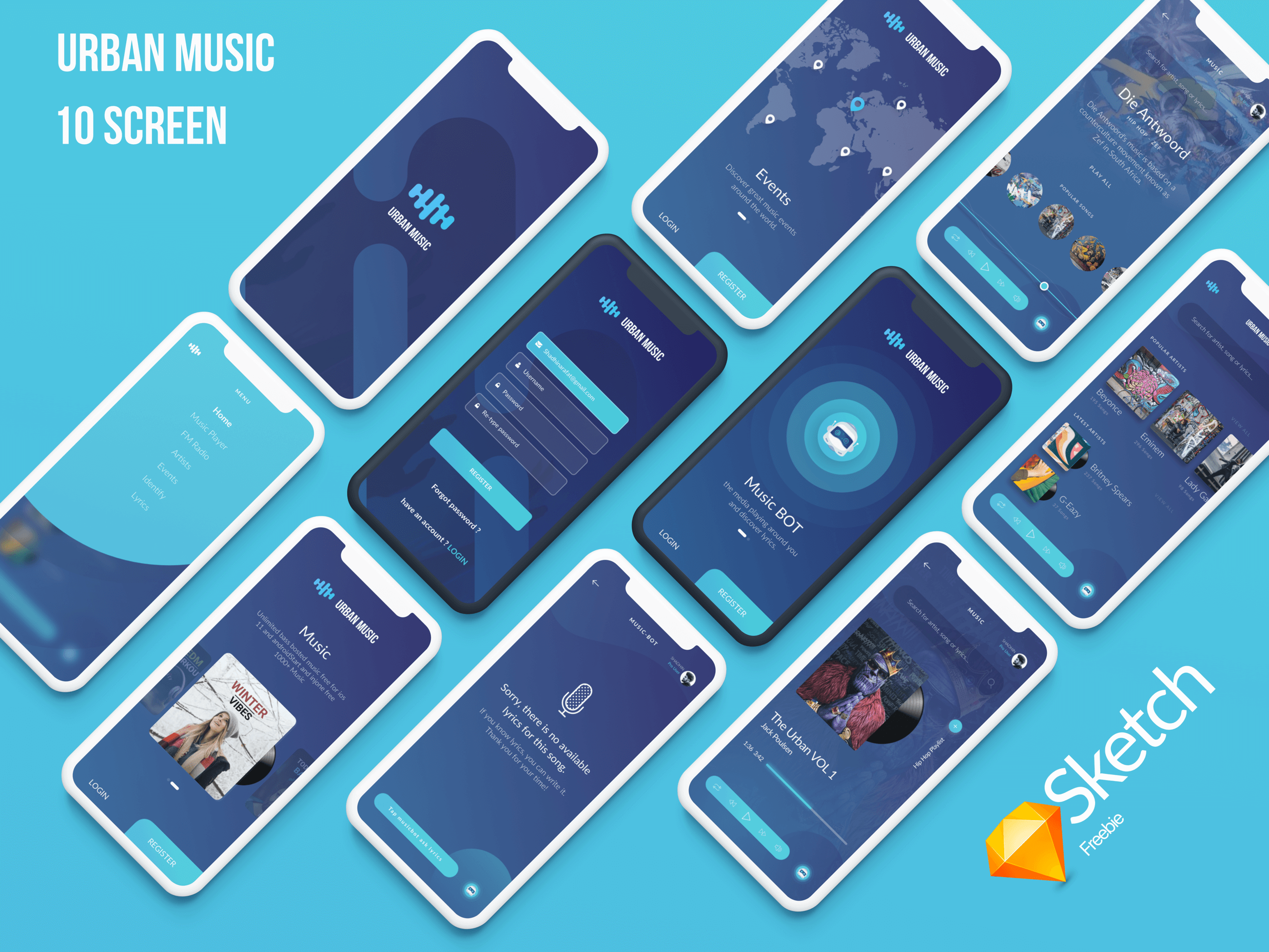 Urban Music UI presentation image
