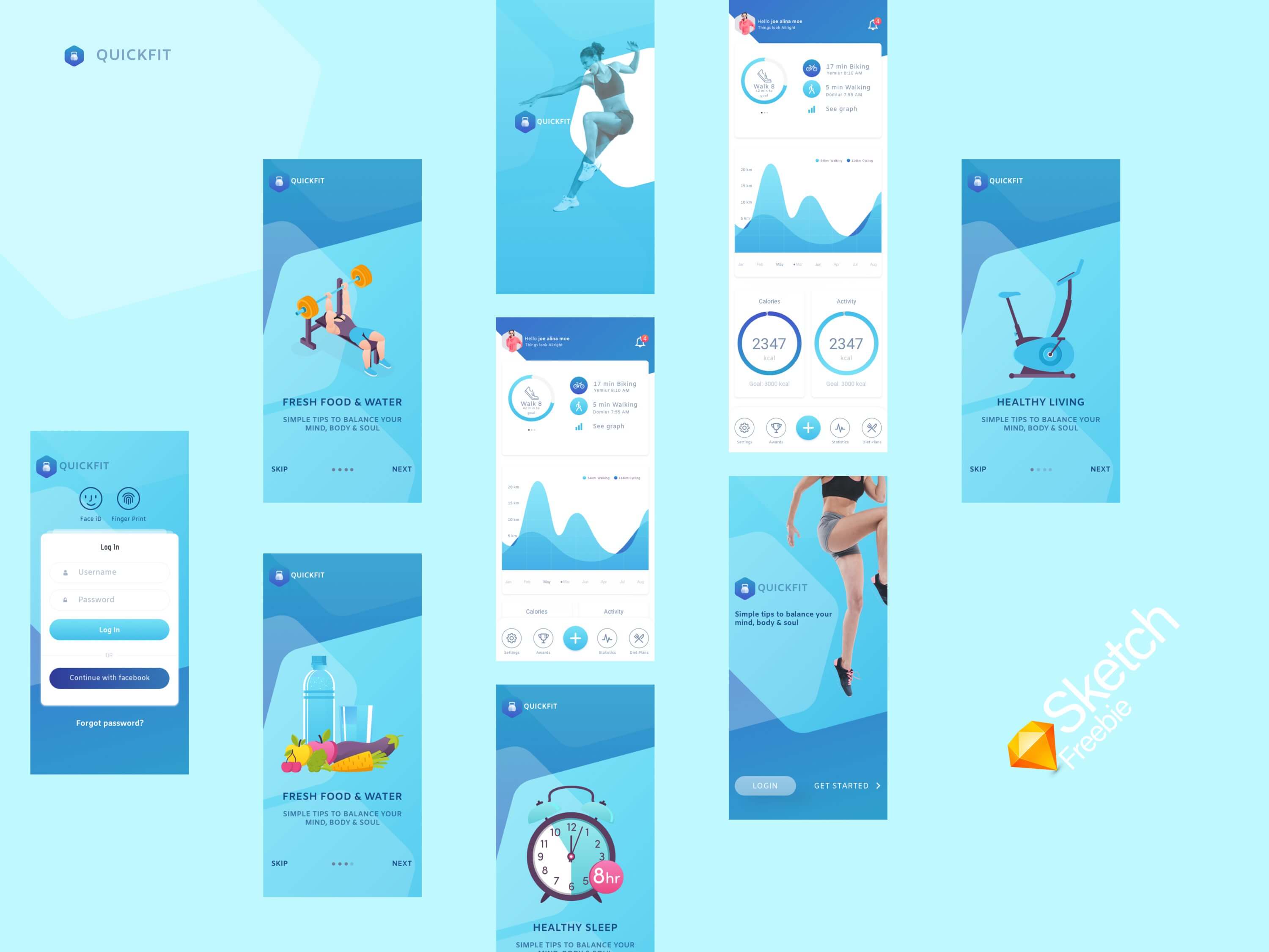 QuickFit App Concept presentation image