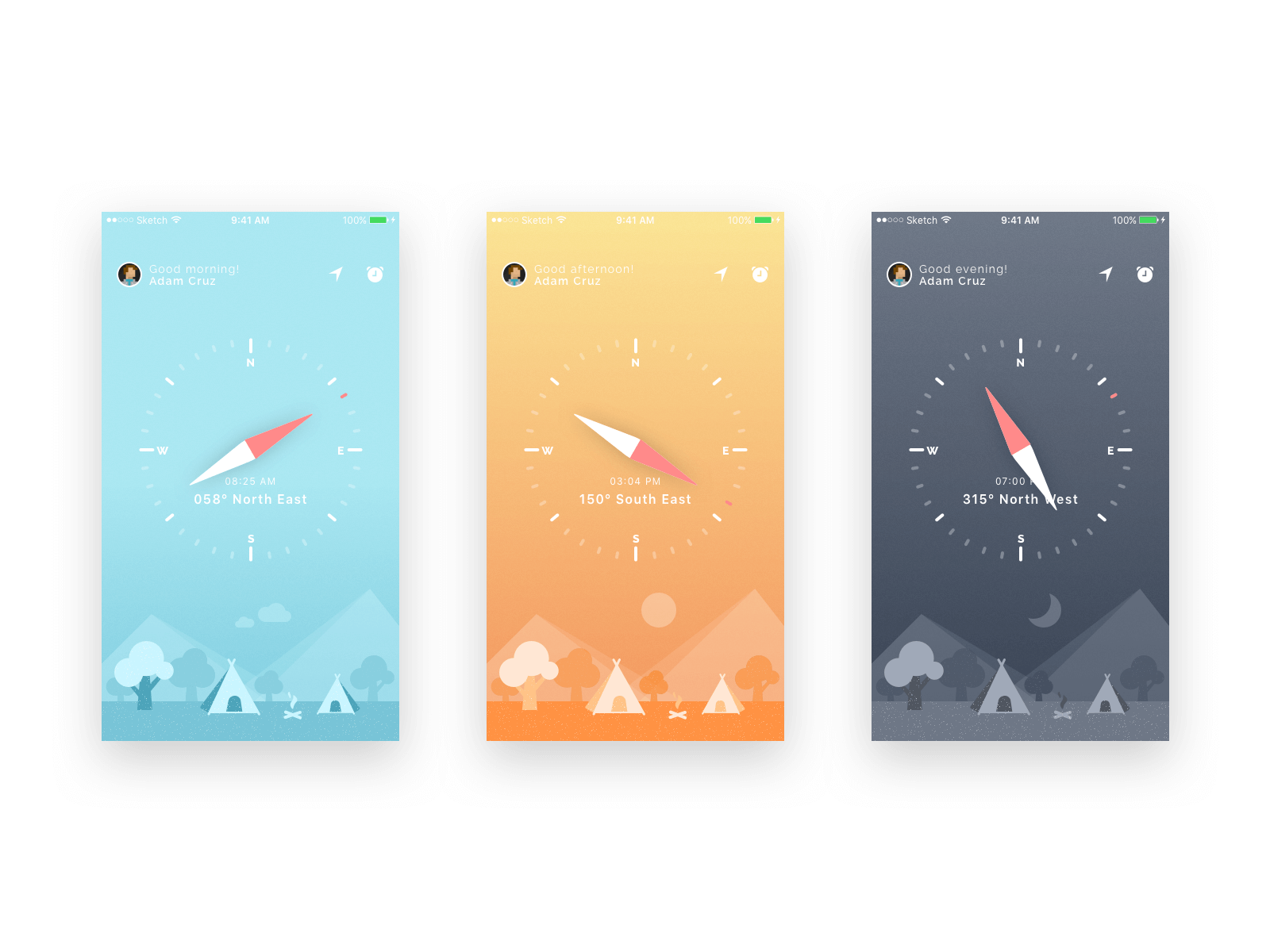 Compass UI and iPhone wallpapers freebie presentation image