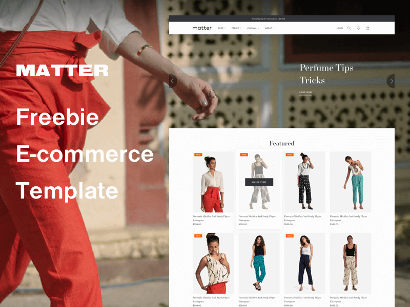 Matter Freebie E-Commerce Template presentation image