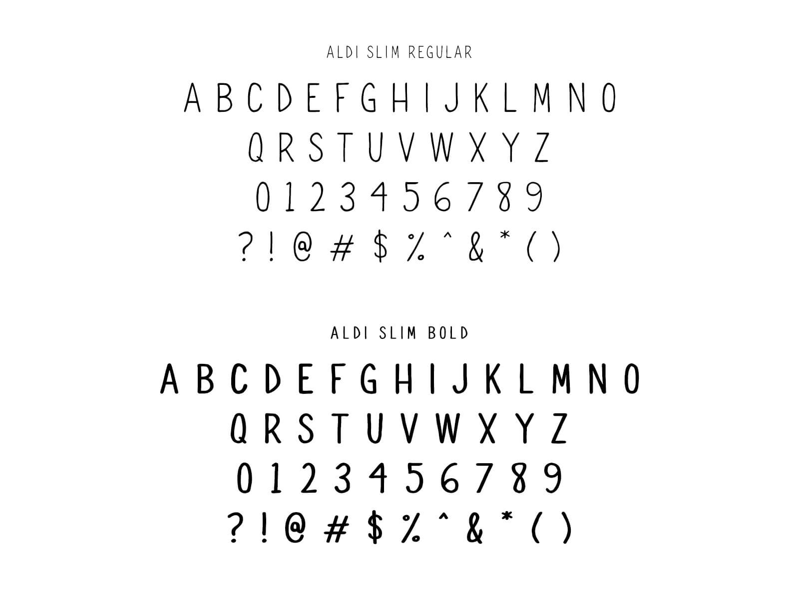 Free Font: ALDI SLIM presentation image