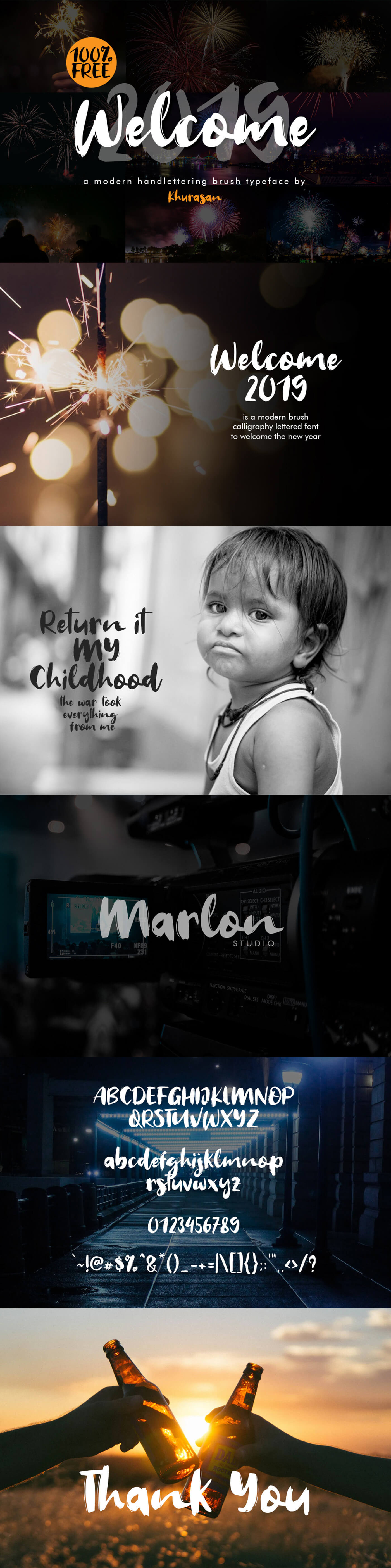 Welcome 2019 Font presentation image