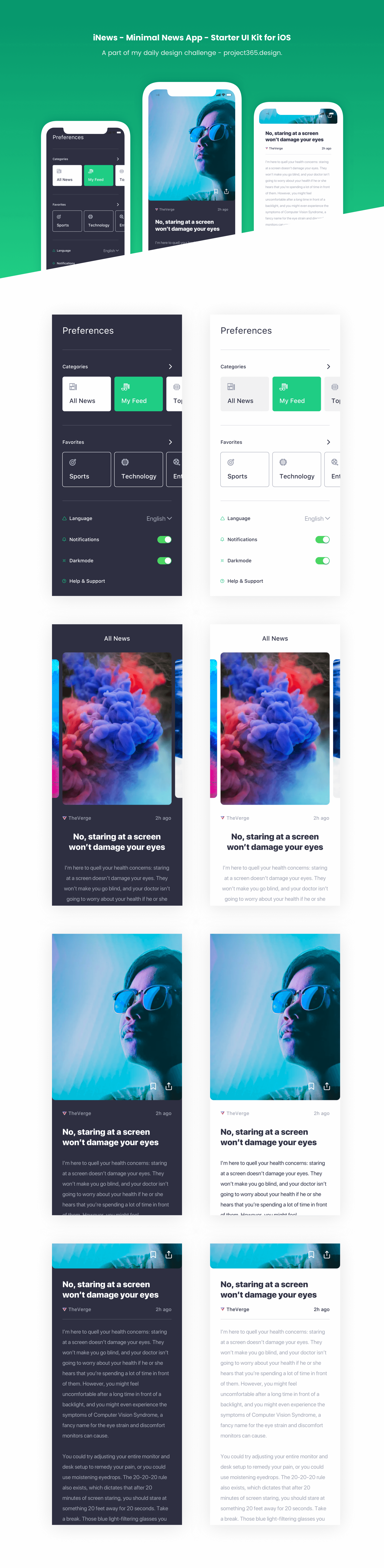 iNews - iOS UI Kit | Day 138/365 - Project365 presentation image