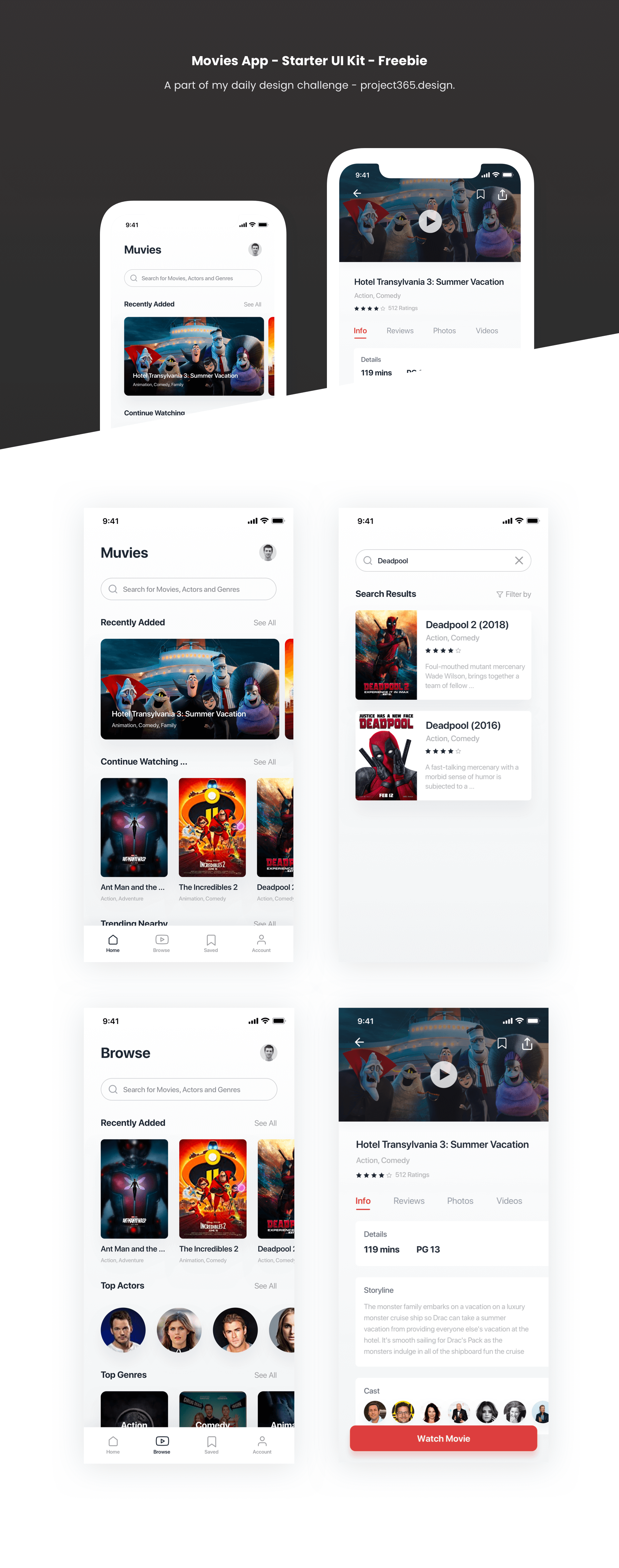 Movies Streaming App | Day 180/365 - Project365 presentation image