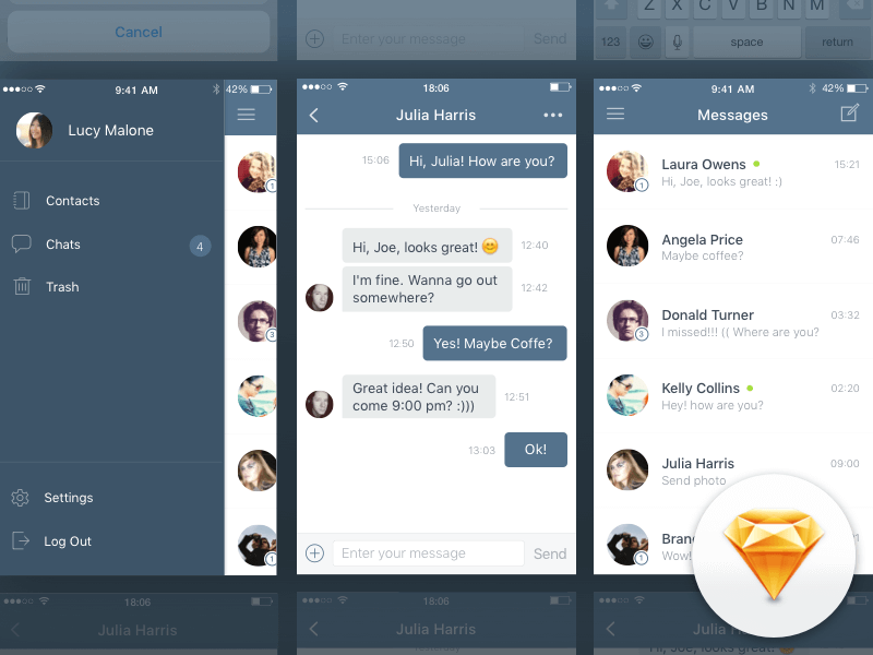 Direct Messaging - Daily UI #013 presentation image