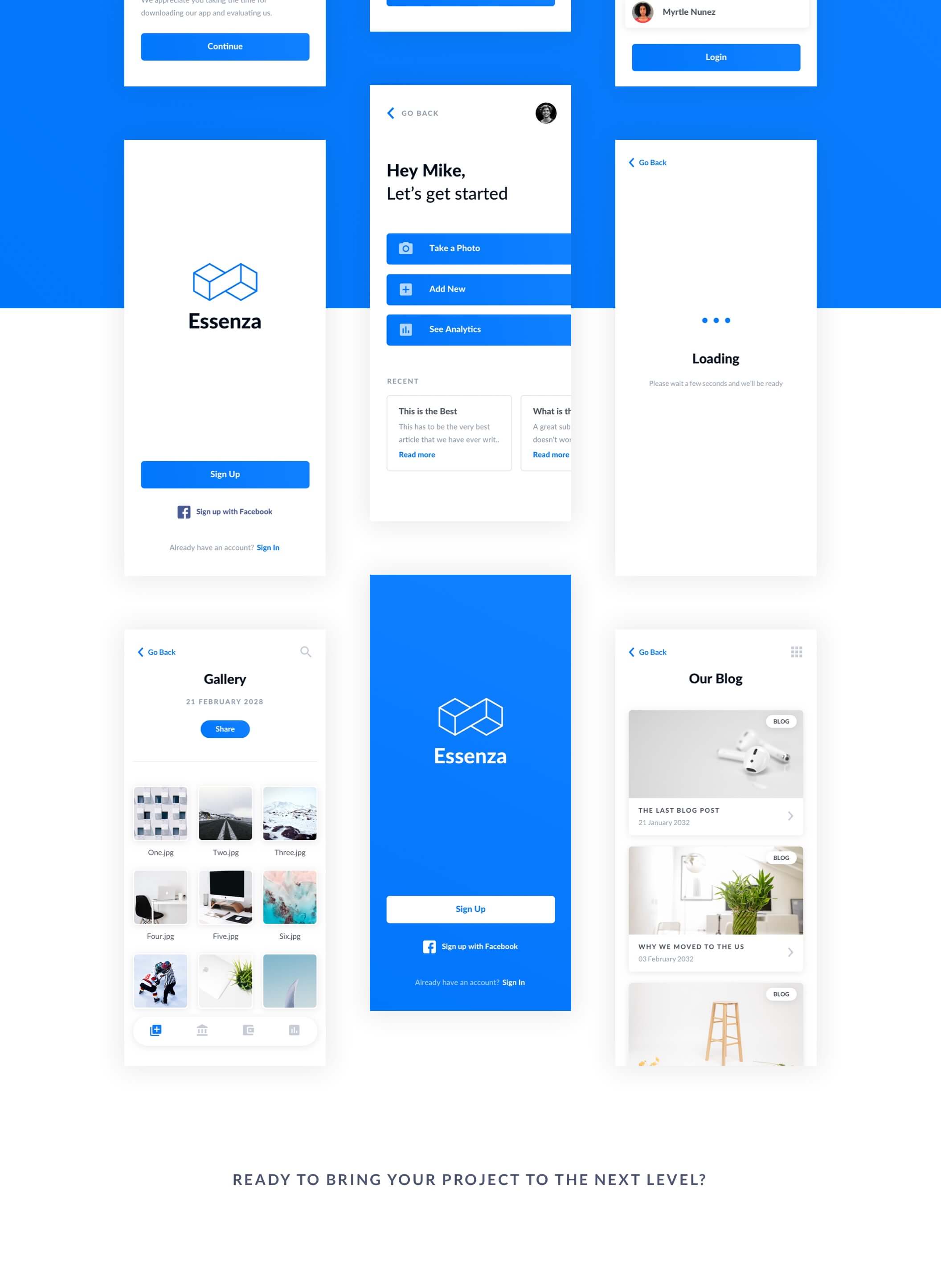 Essenza iOS UI Kit presentation image