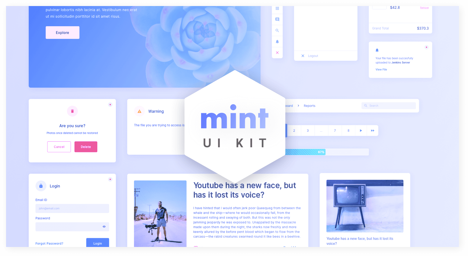 Mint - Free Sketch Web UI Kit presentation image